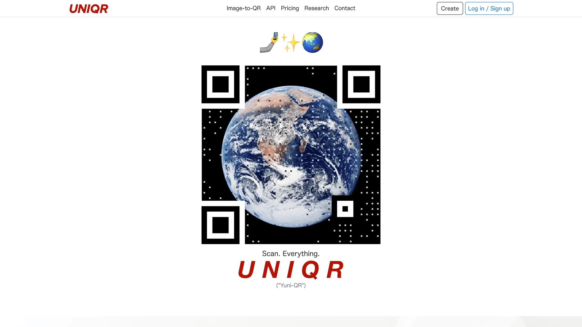 uniqr homepage