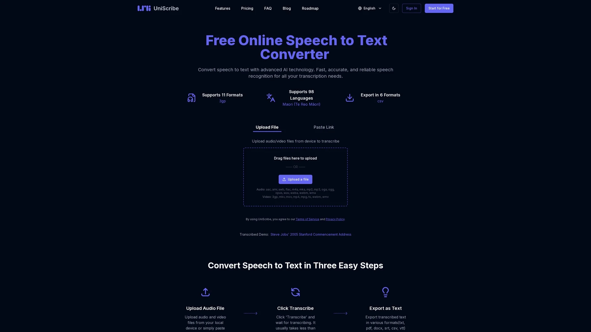 uniscribe-co homepage
