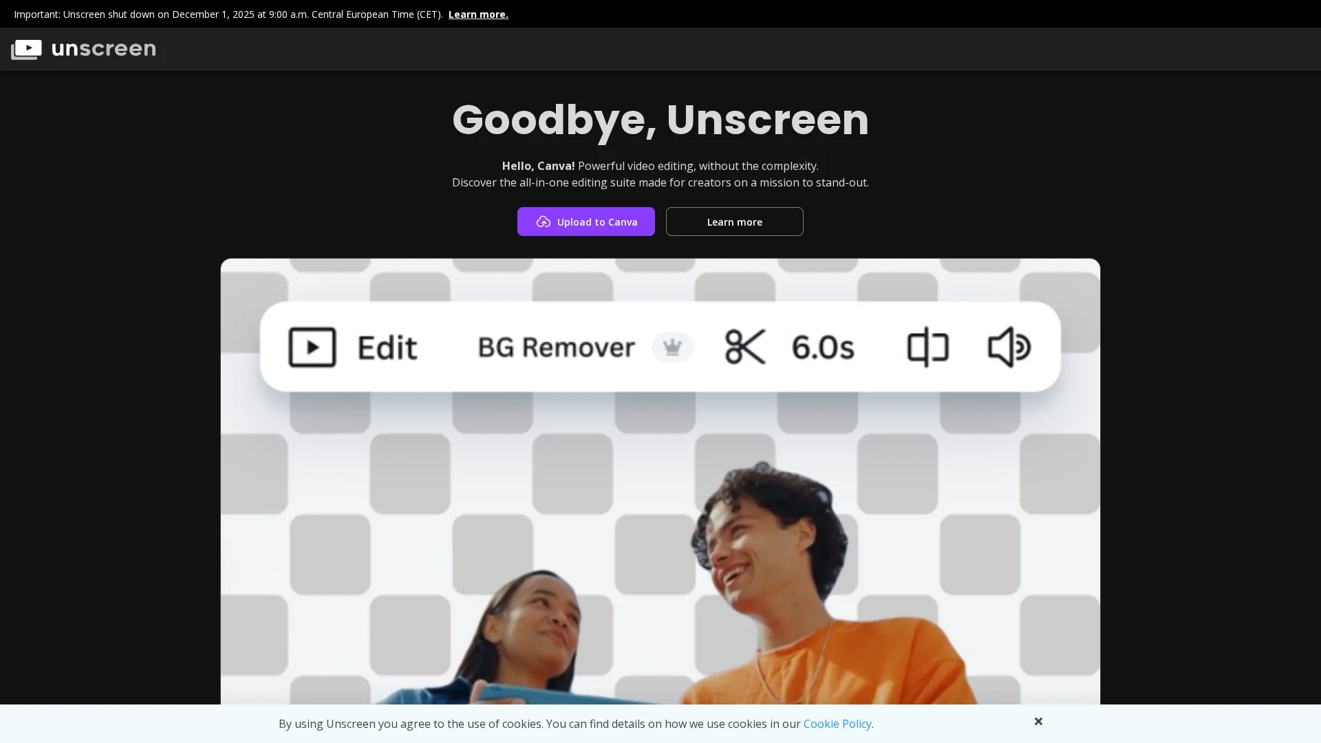 unscreen-com homepage