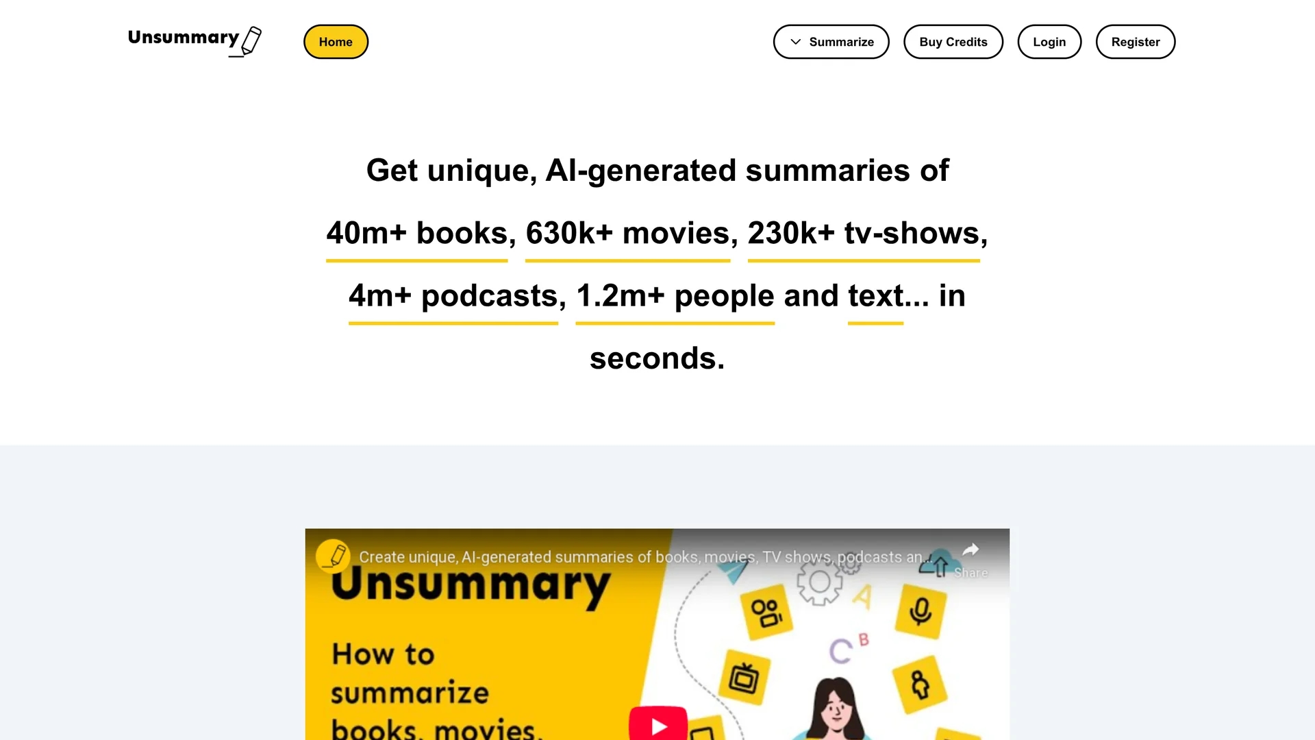 unsummary homepage