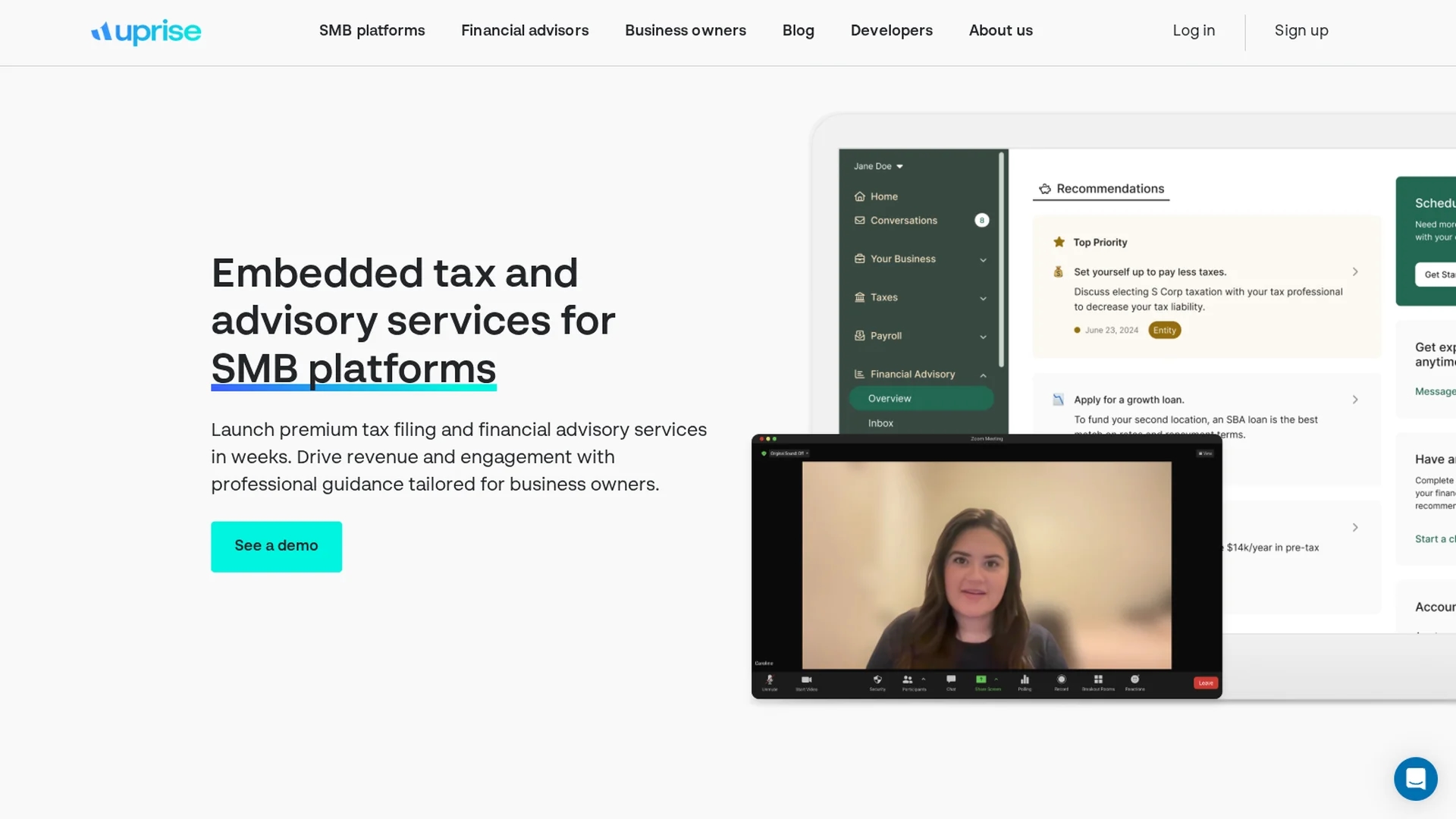 uprise-embedded homepage