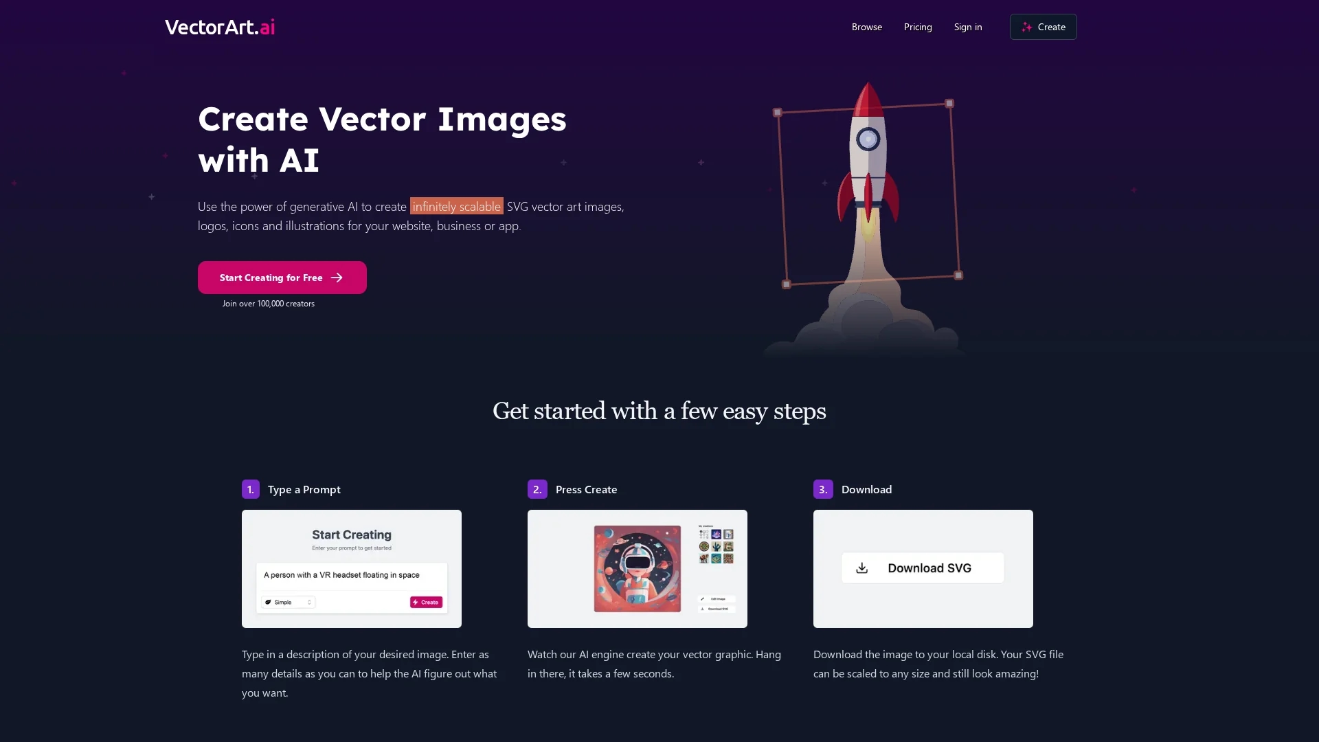 vectorart-ai homepage