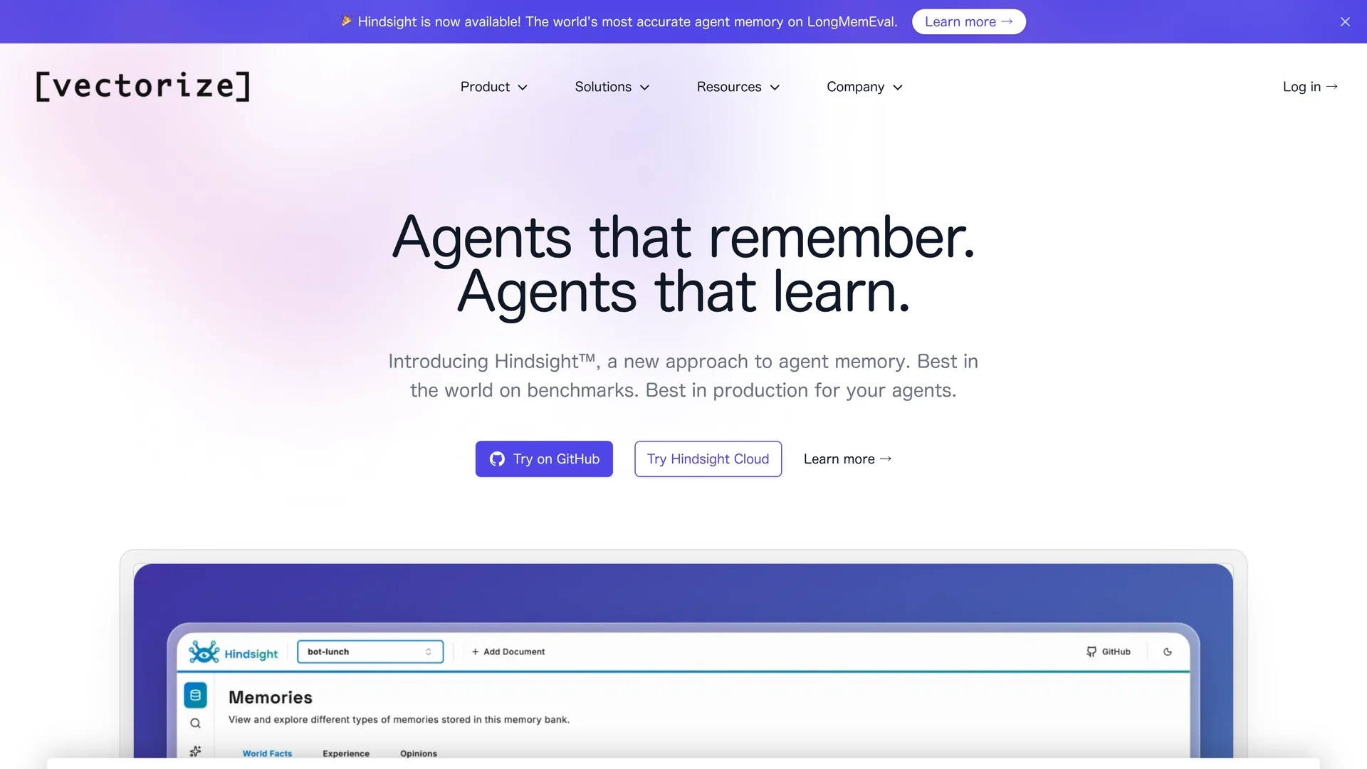vectorize-io homepage