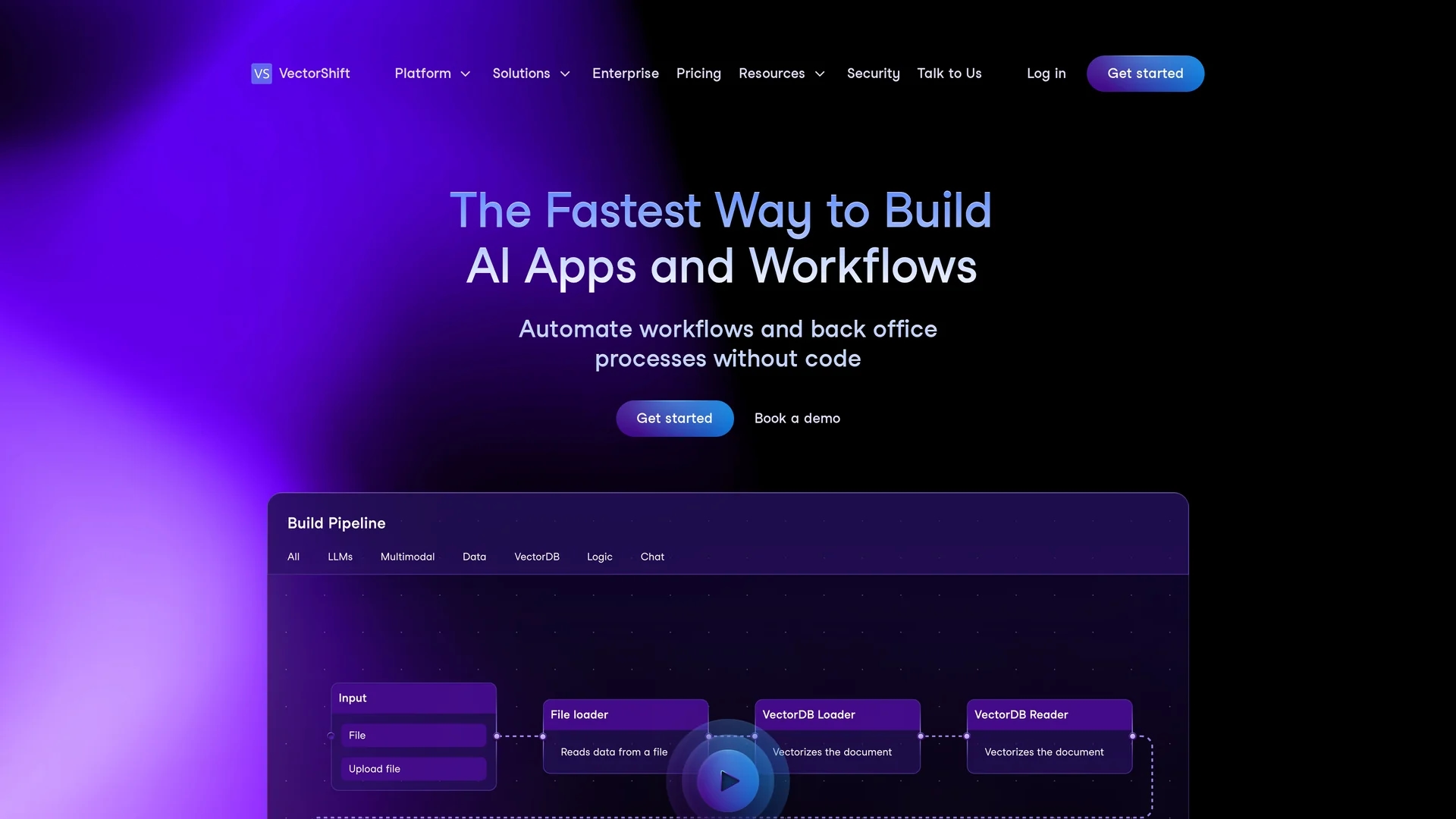 vectorshift homepage