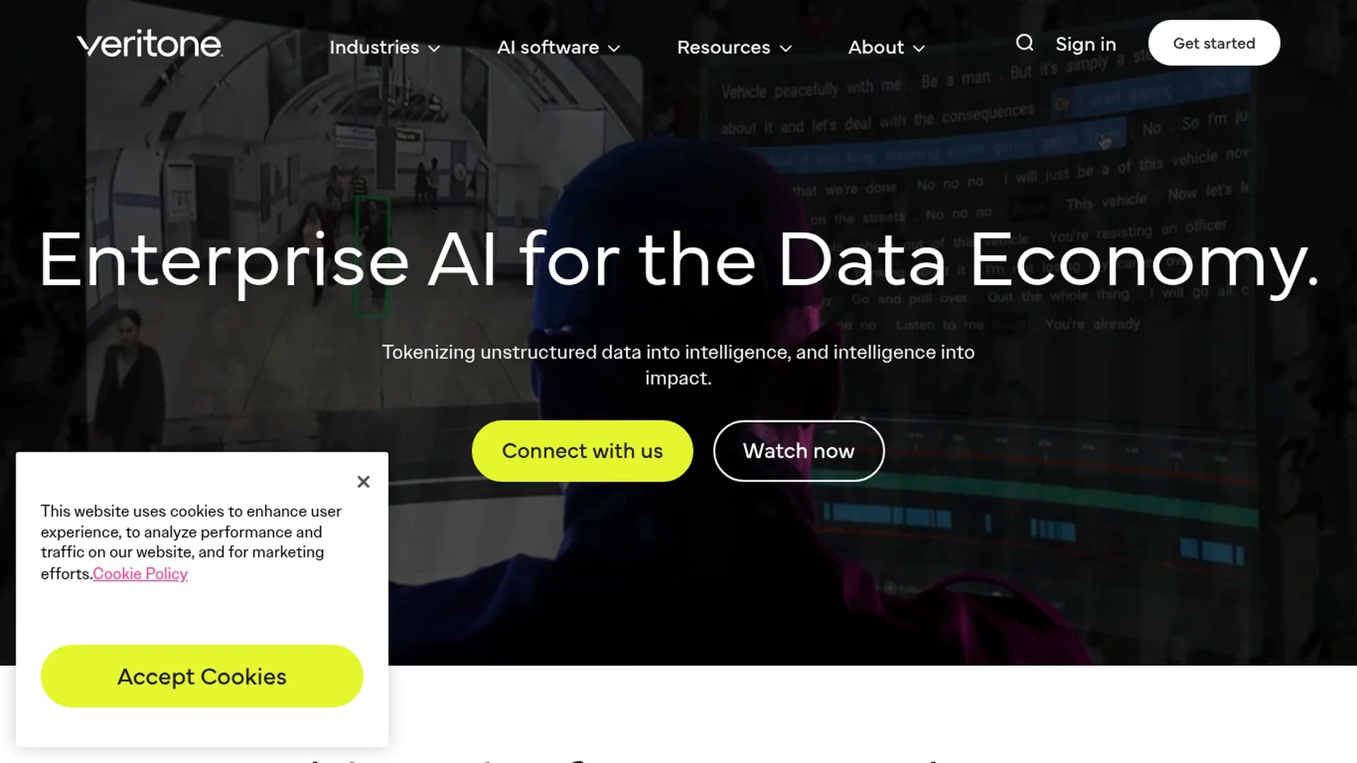 veritone homepage