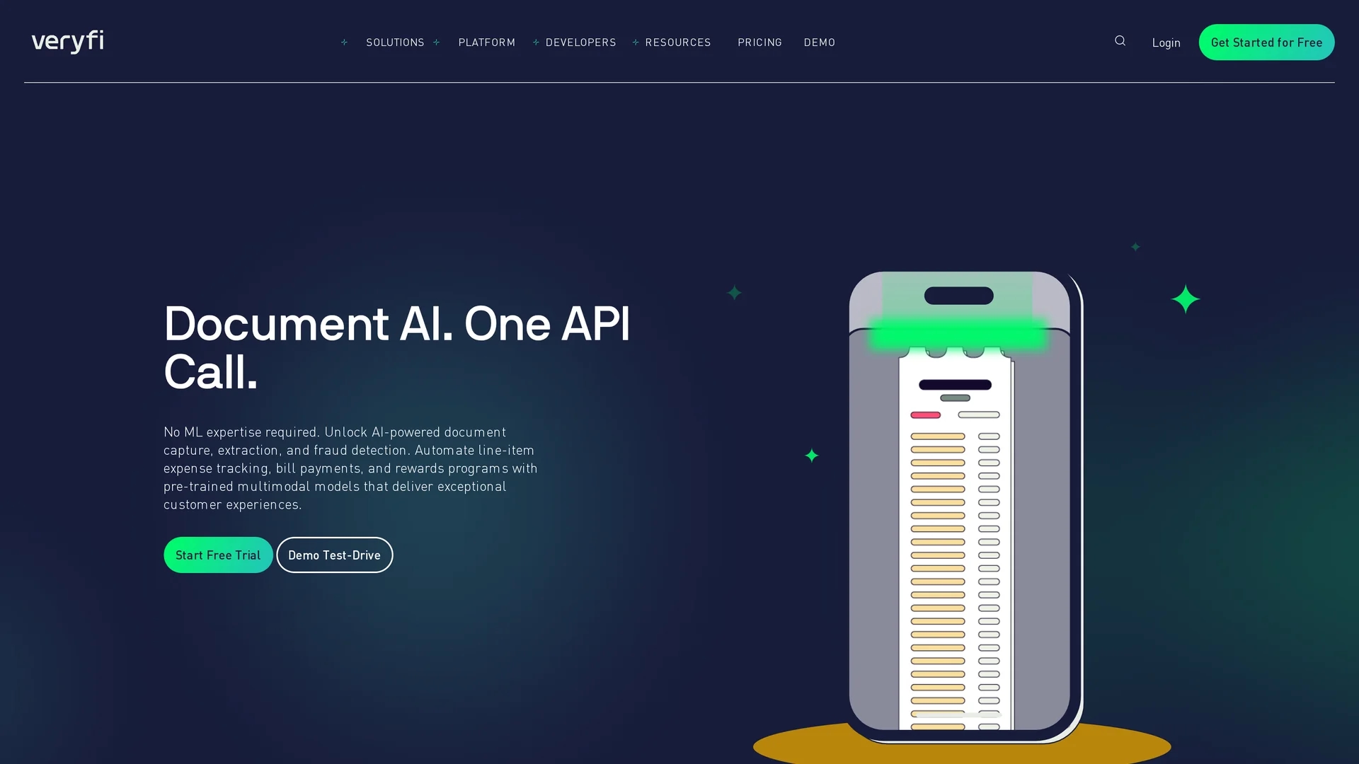 veryfi-com homepage