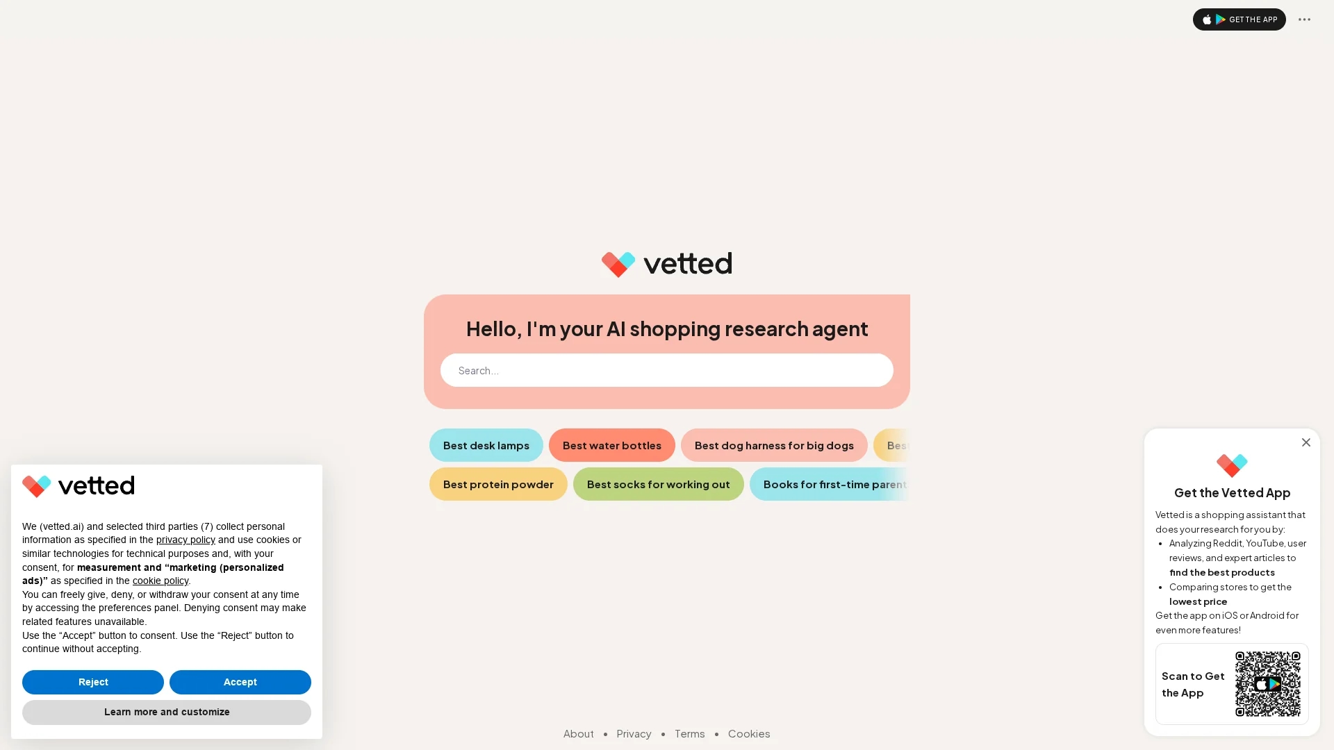 vetted-ai homepage