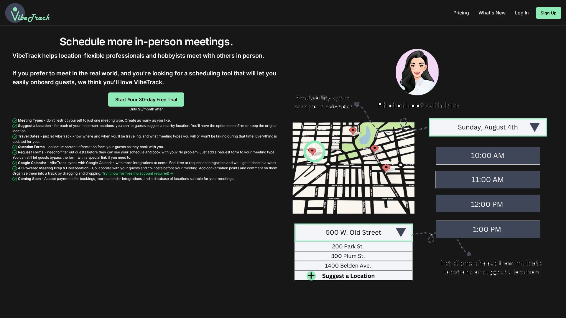 vibetrack homepage