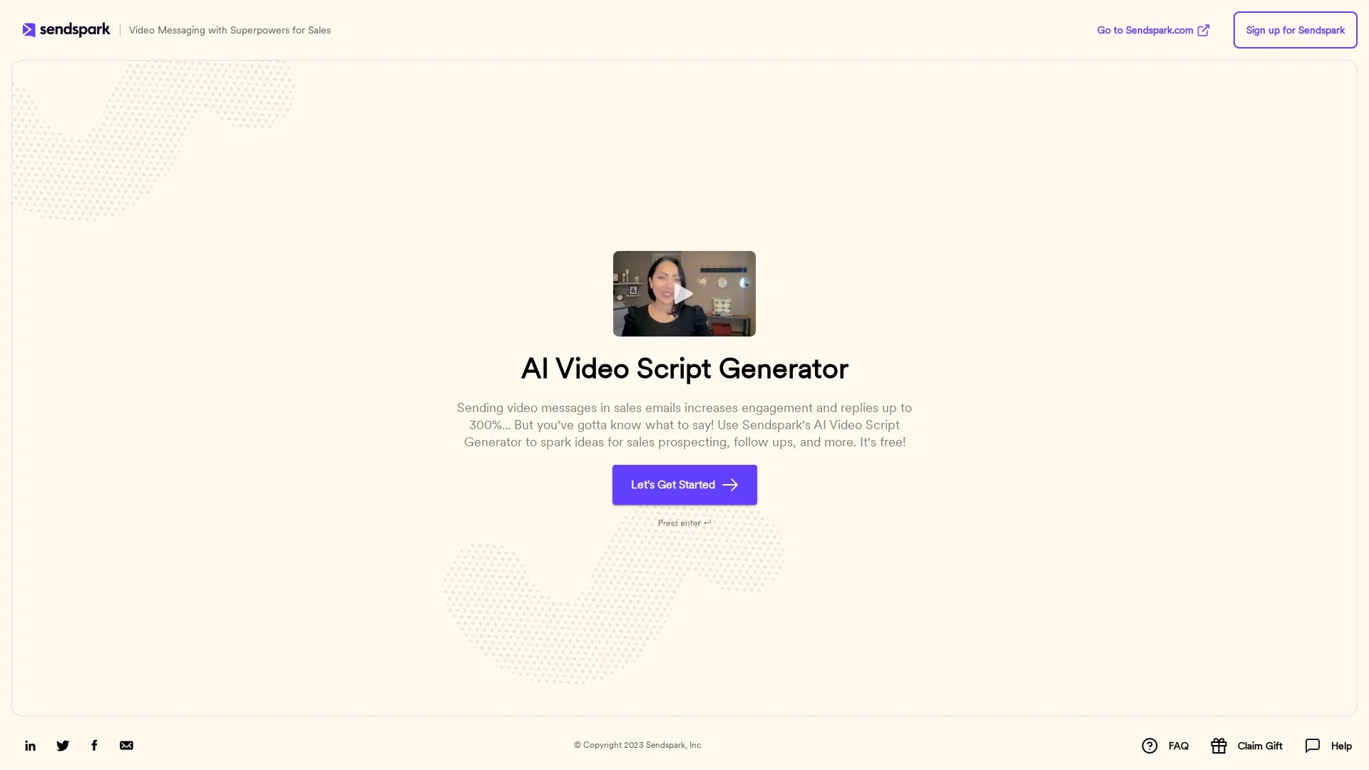video-script-generator homepage