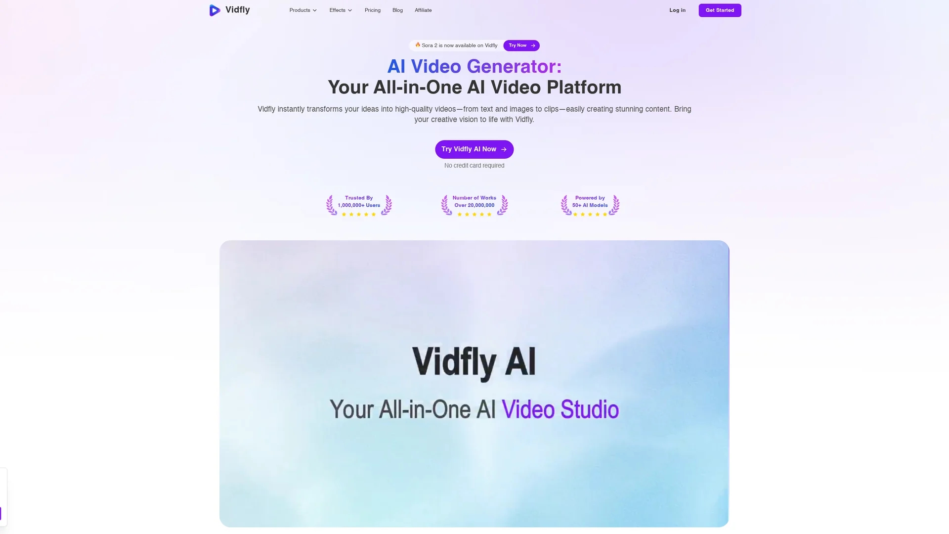 vidfly-ai homepage