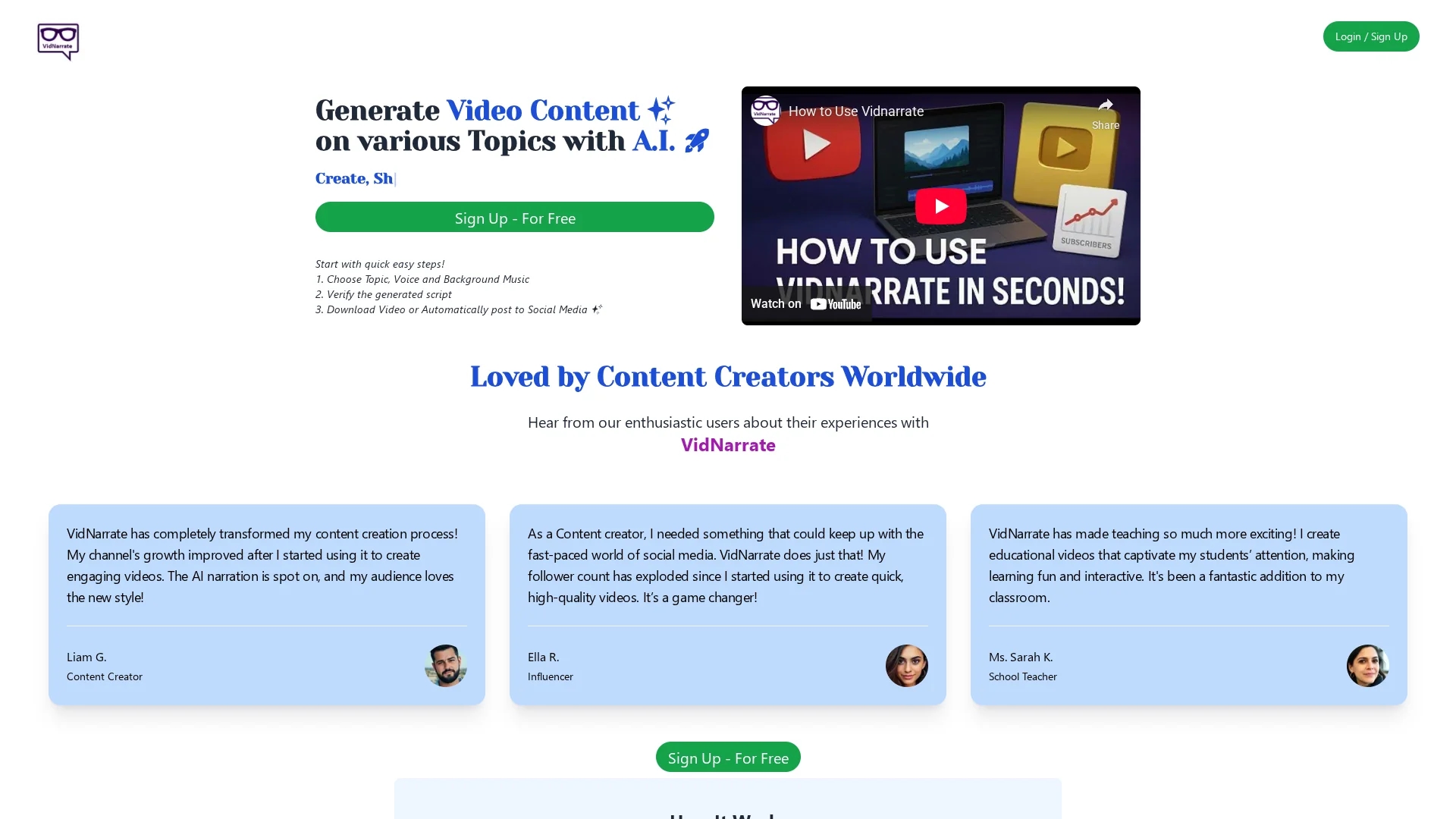 vidnarrate homepage