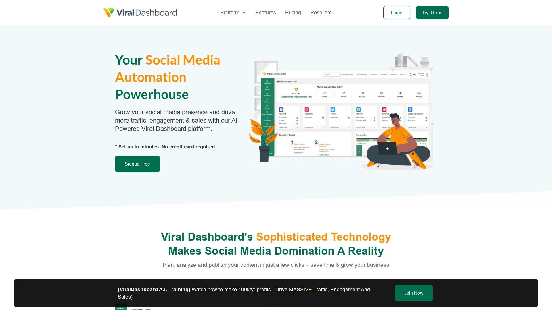 viraldashboard homepage