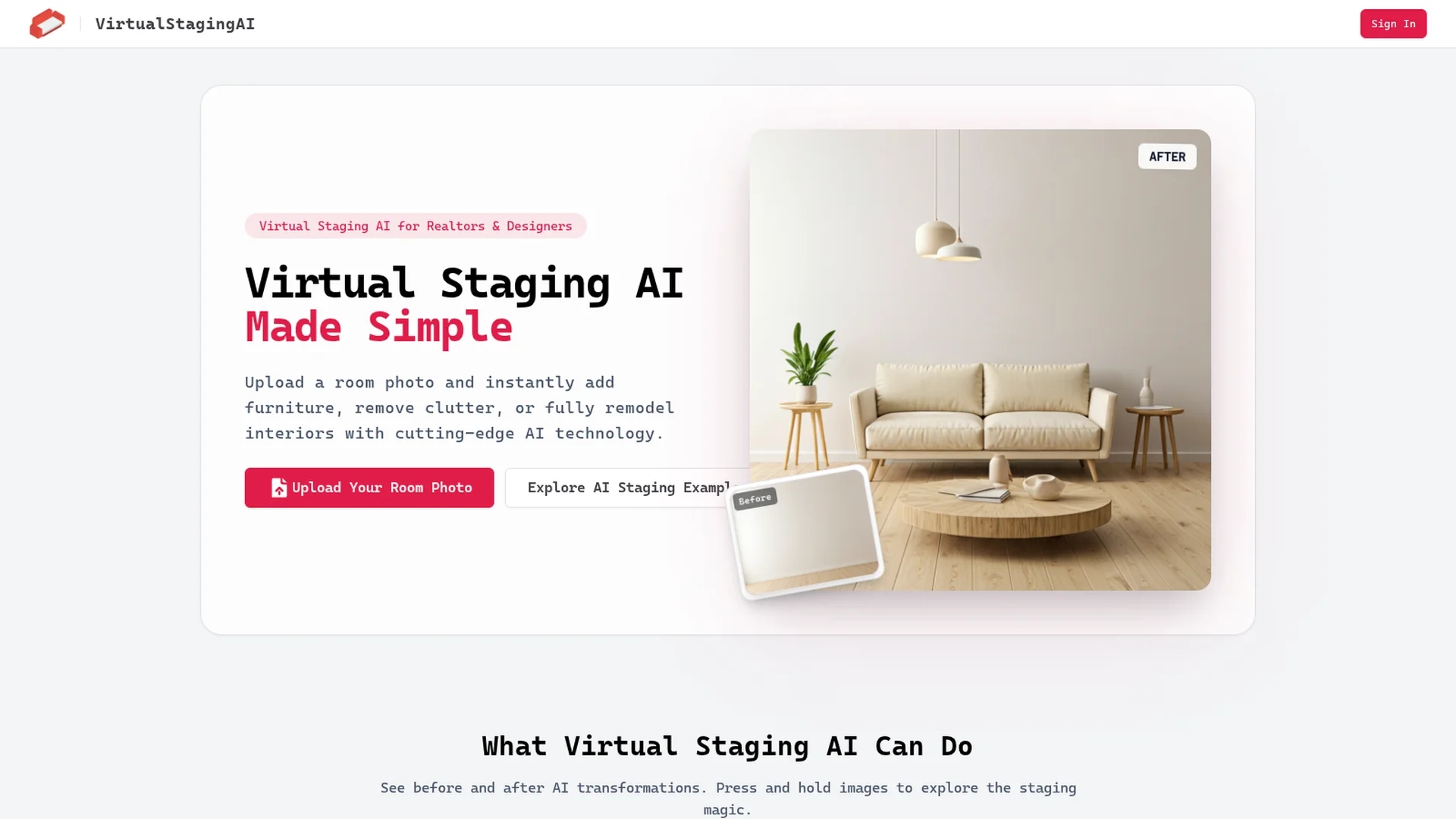 virtualstagingai homepage