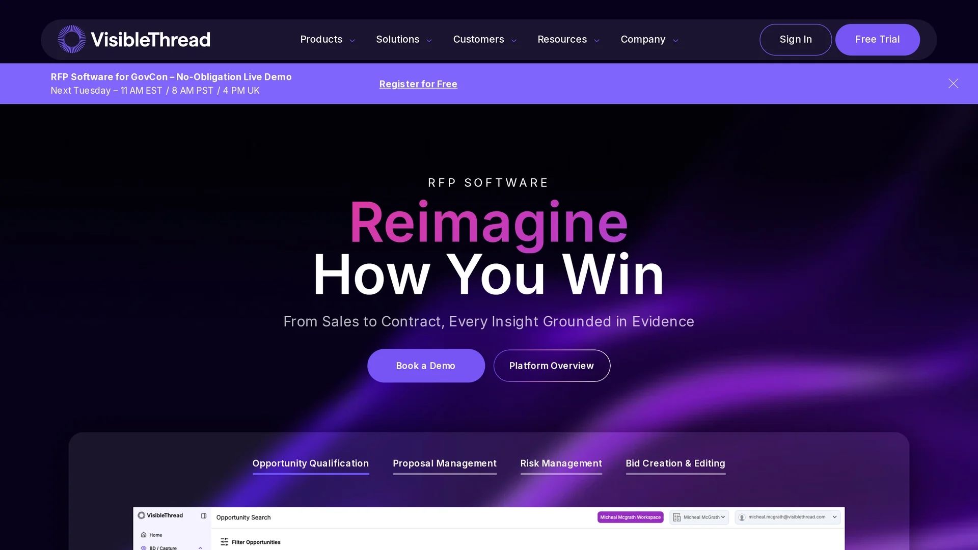 visiblethread-com homepage
