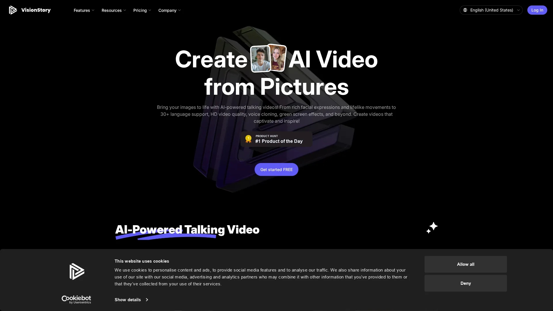 visionstory-ai homepage