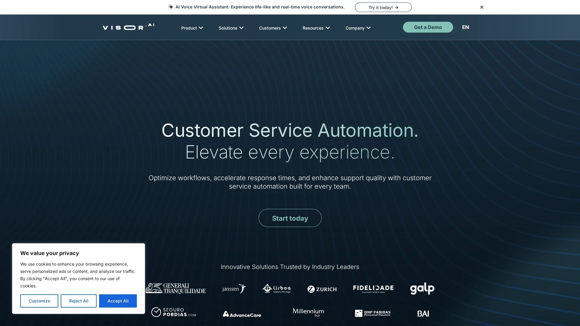 visor-ai homepage