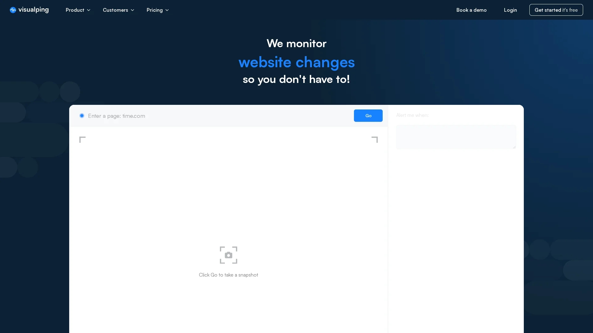 visualping homepage