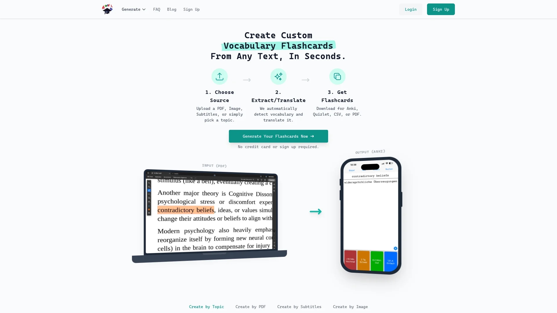 vocabgenerator-com homepage