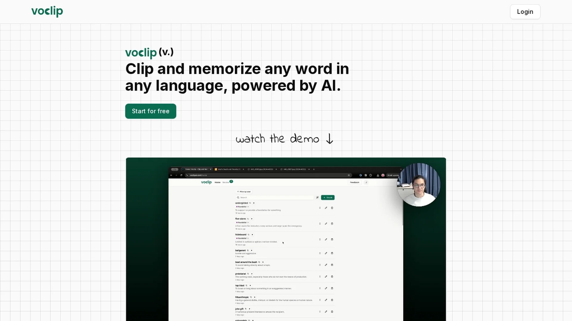 voclip homepage