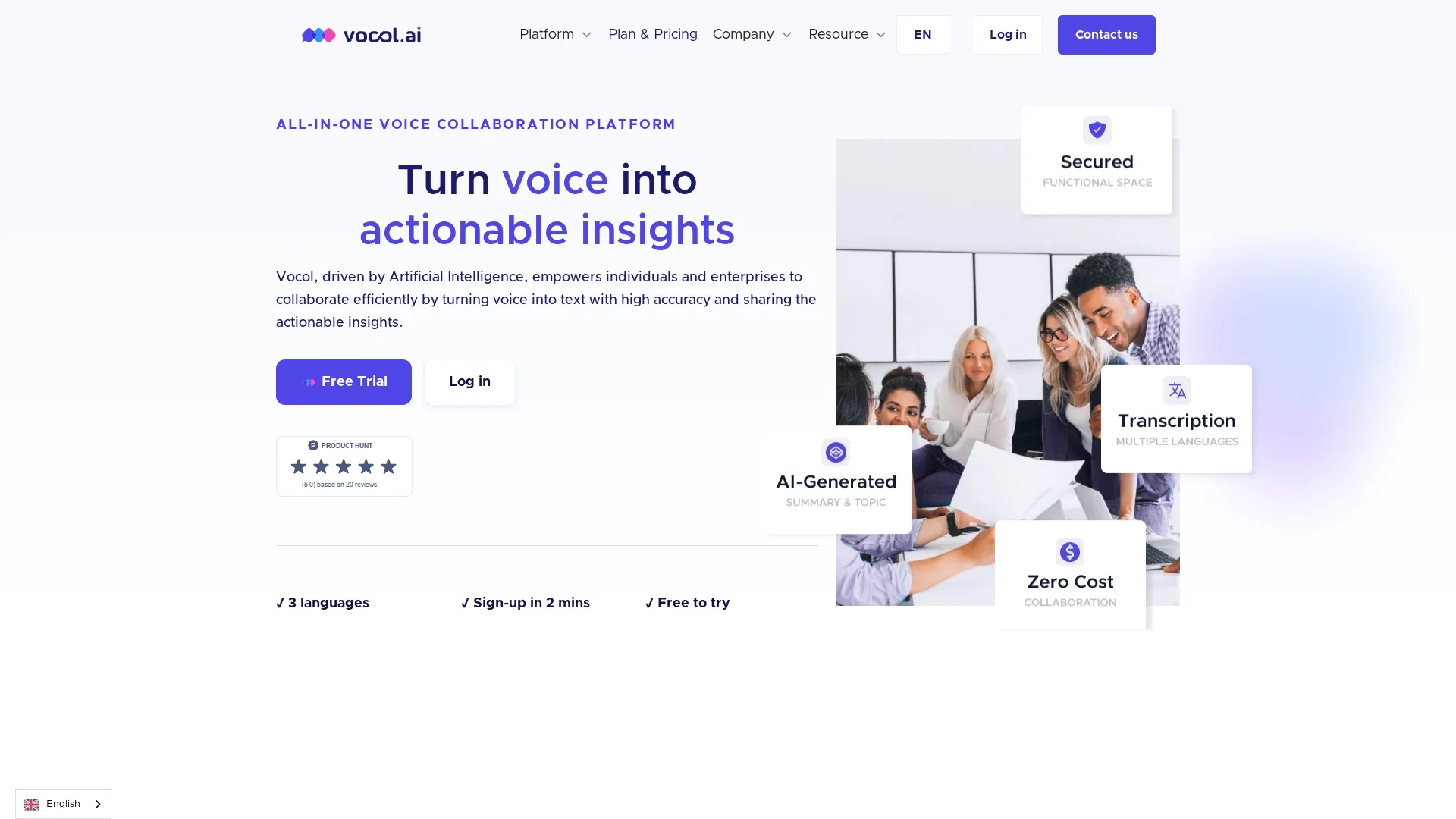 vocol-ai homepage