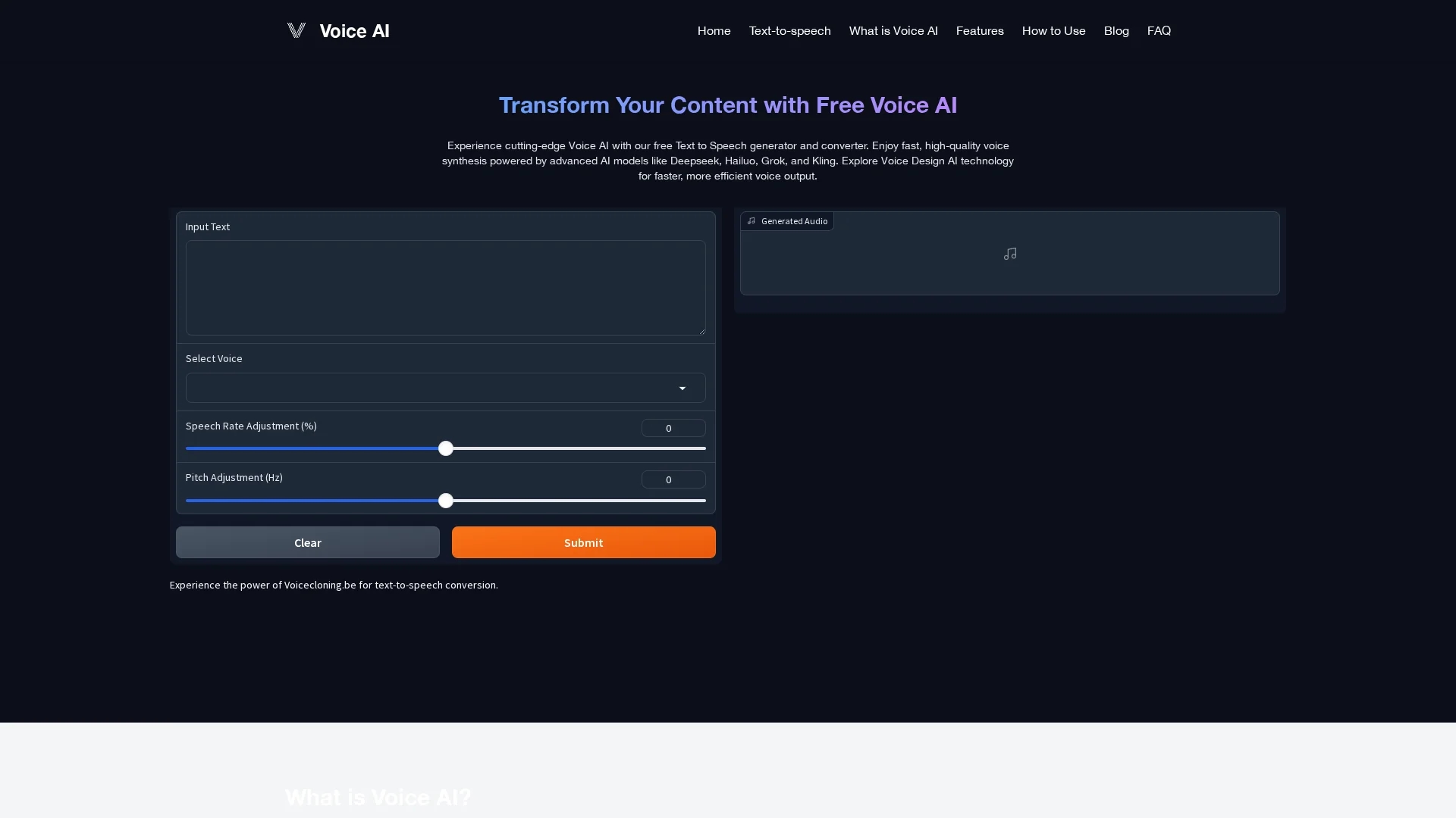voice-design-ai homepage