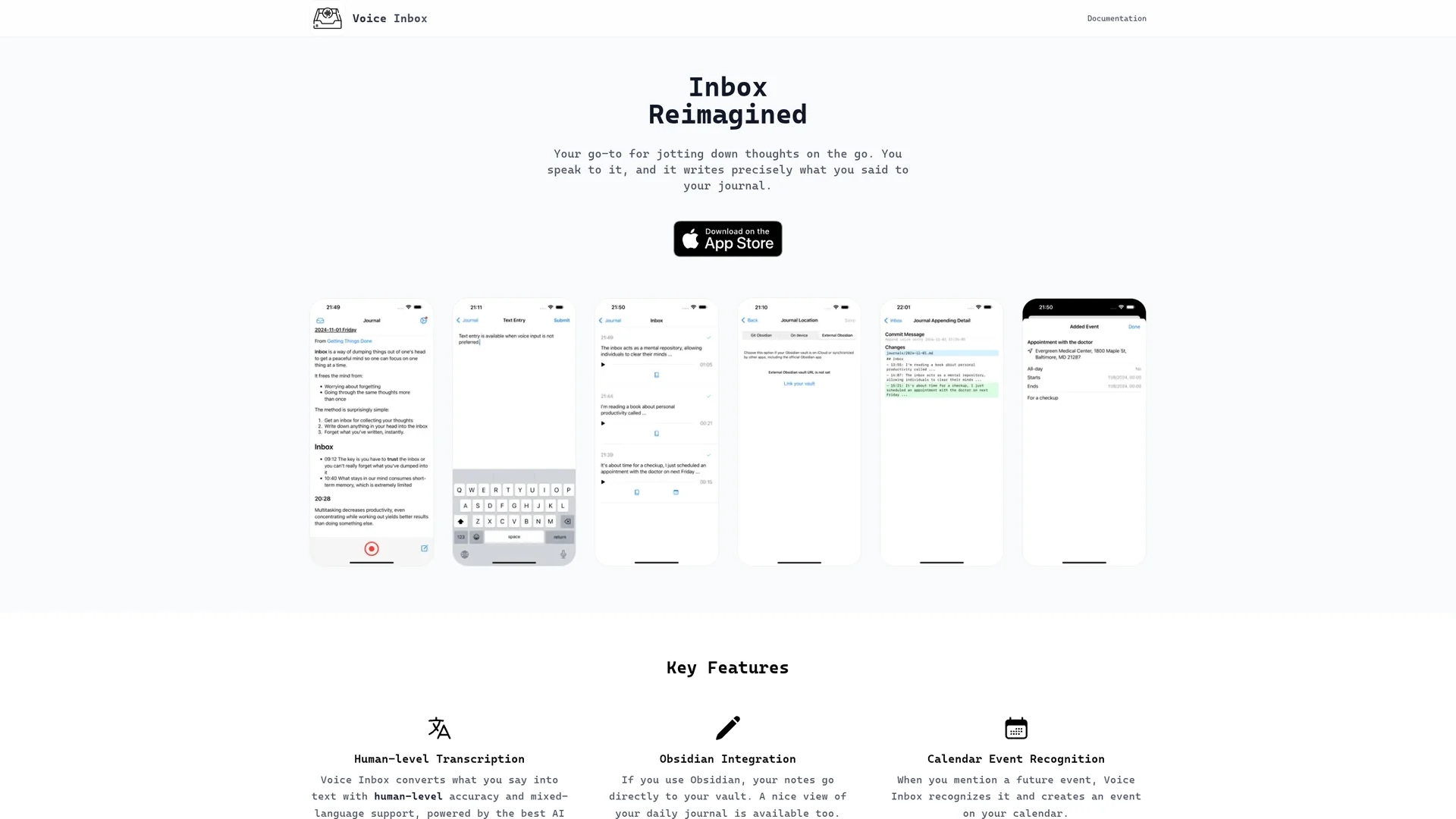 voice-inbox homepage