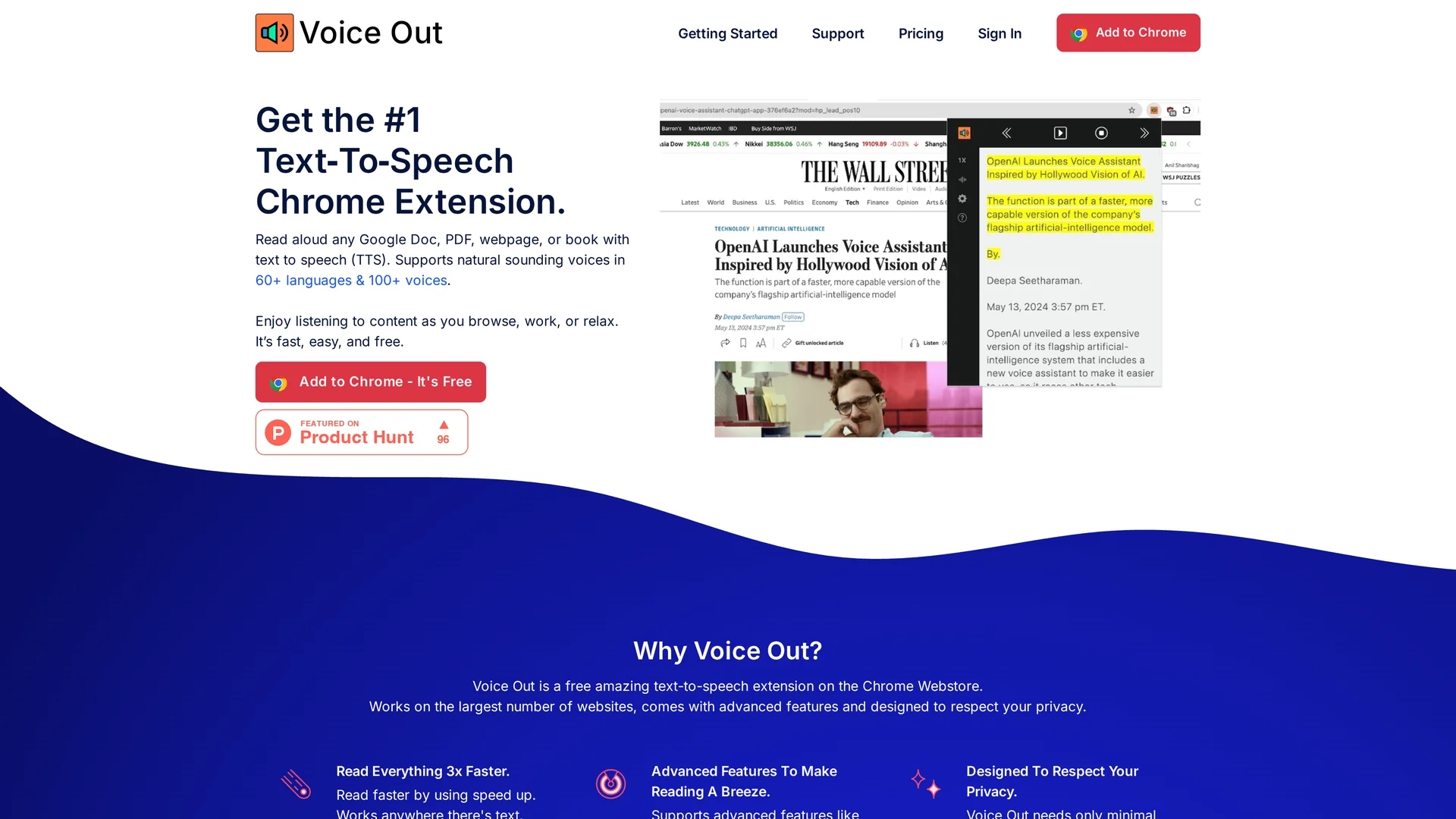 voice-out homepage