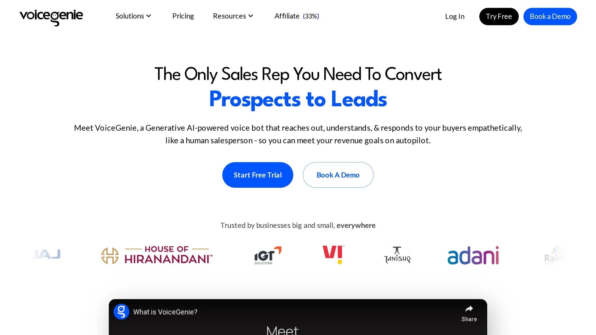 voicegenie homepage