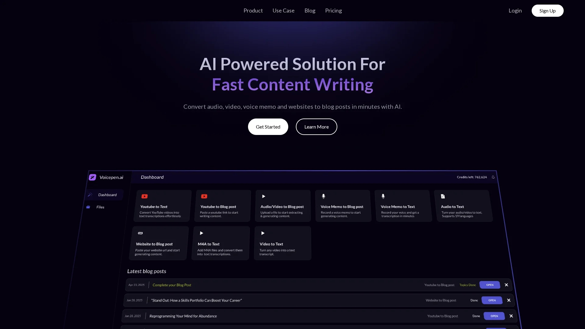 voicepen-ai homepage