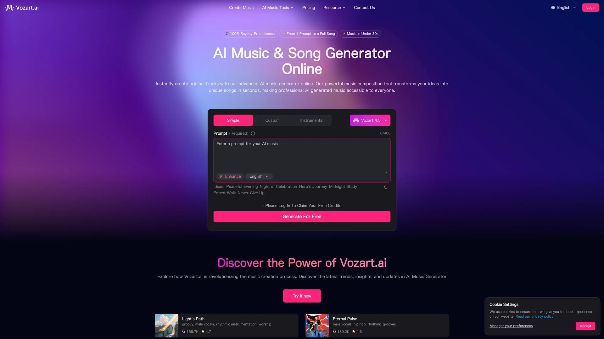 vozart homepage