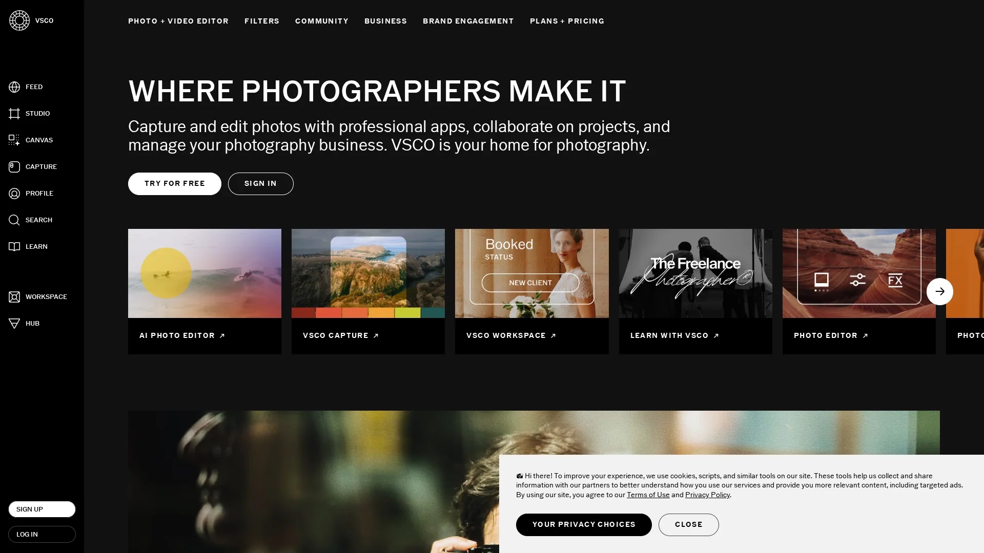 vsco homepage