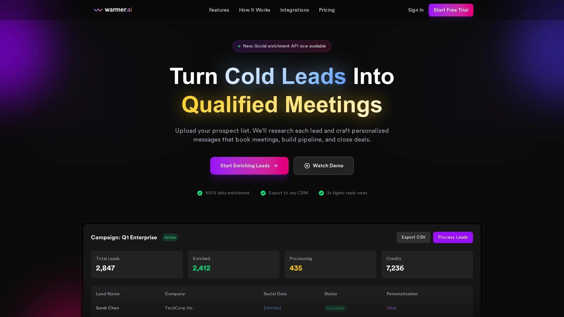 warmer-ai homepage