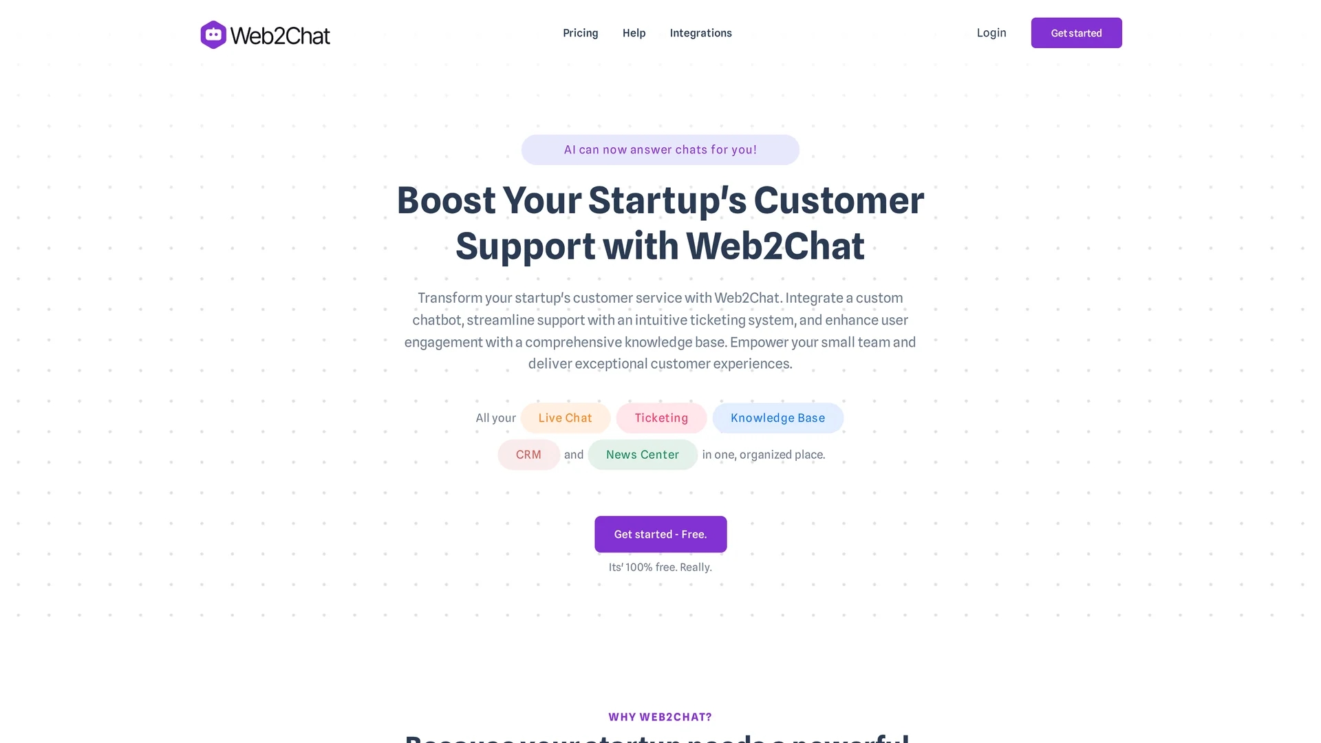 web2chat homepage