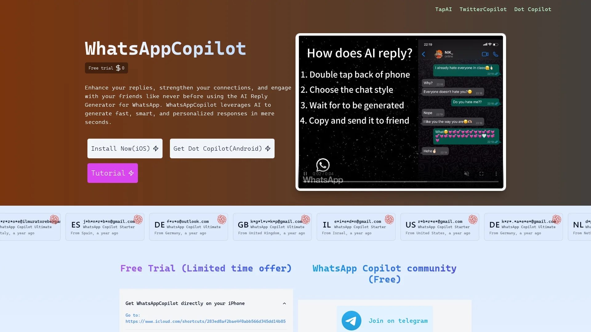 whatsappcopilot homepage