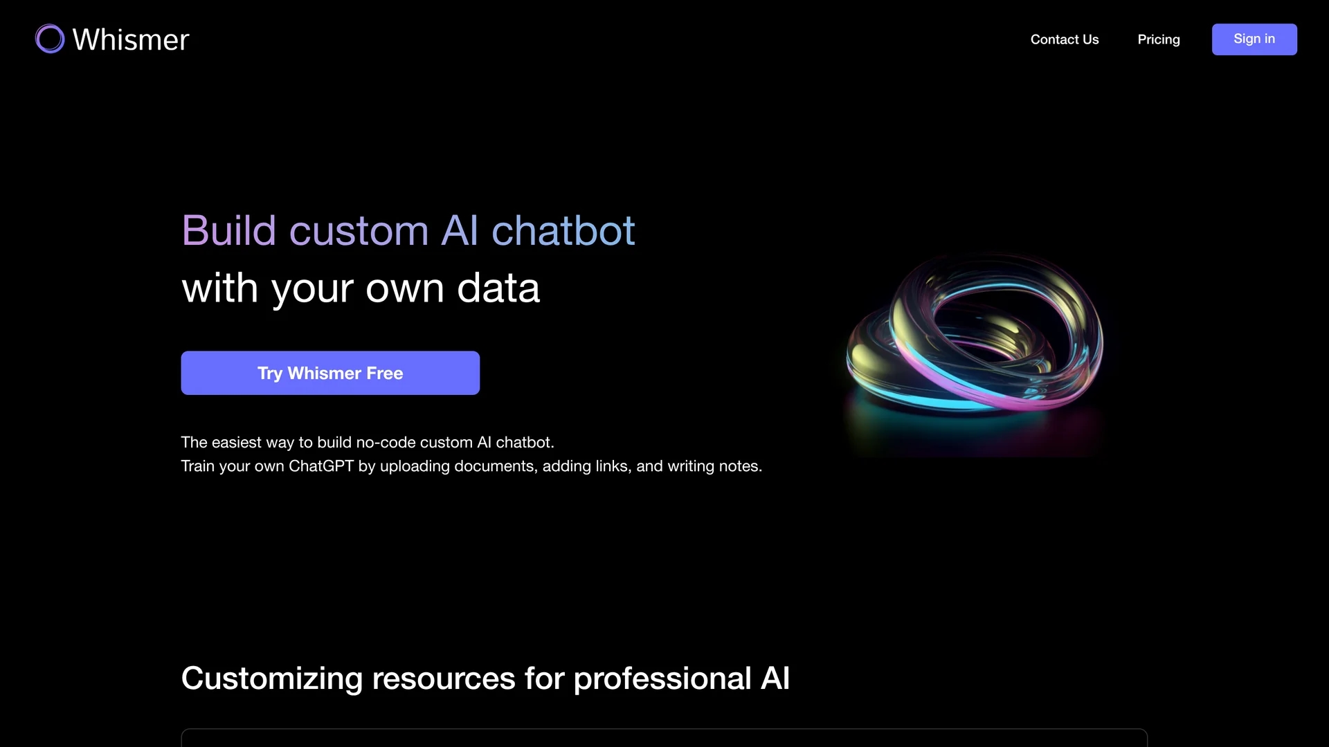whismer-ai homepage