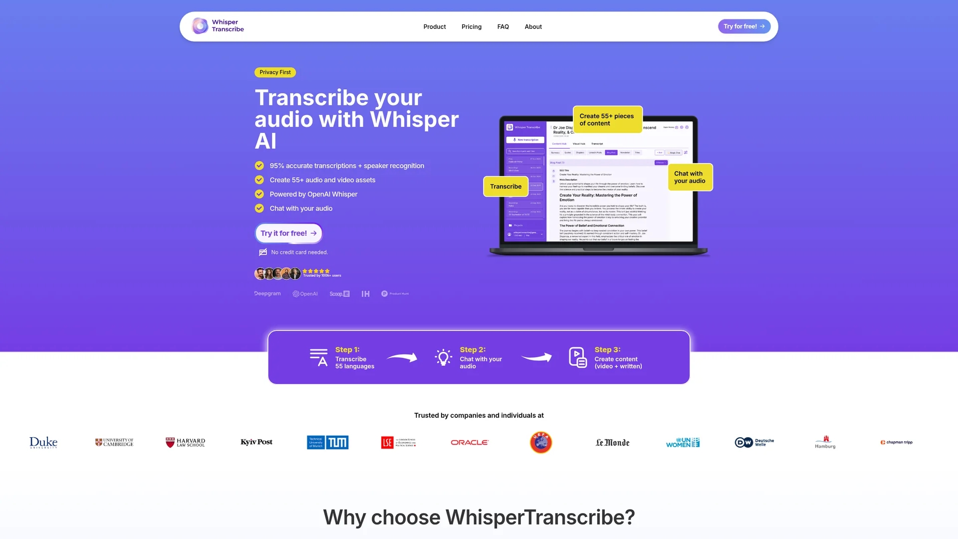 whispertranscribe homepage