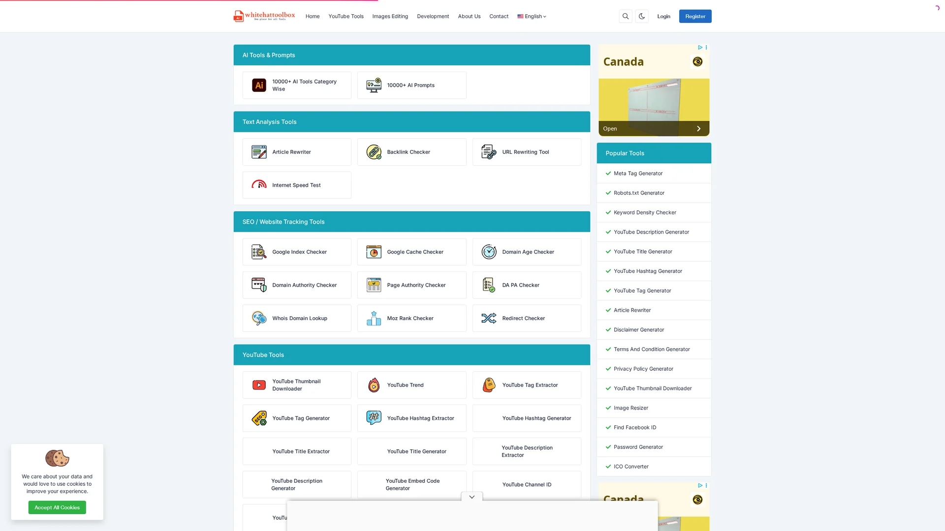 whitehattoolbox homepage