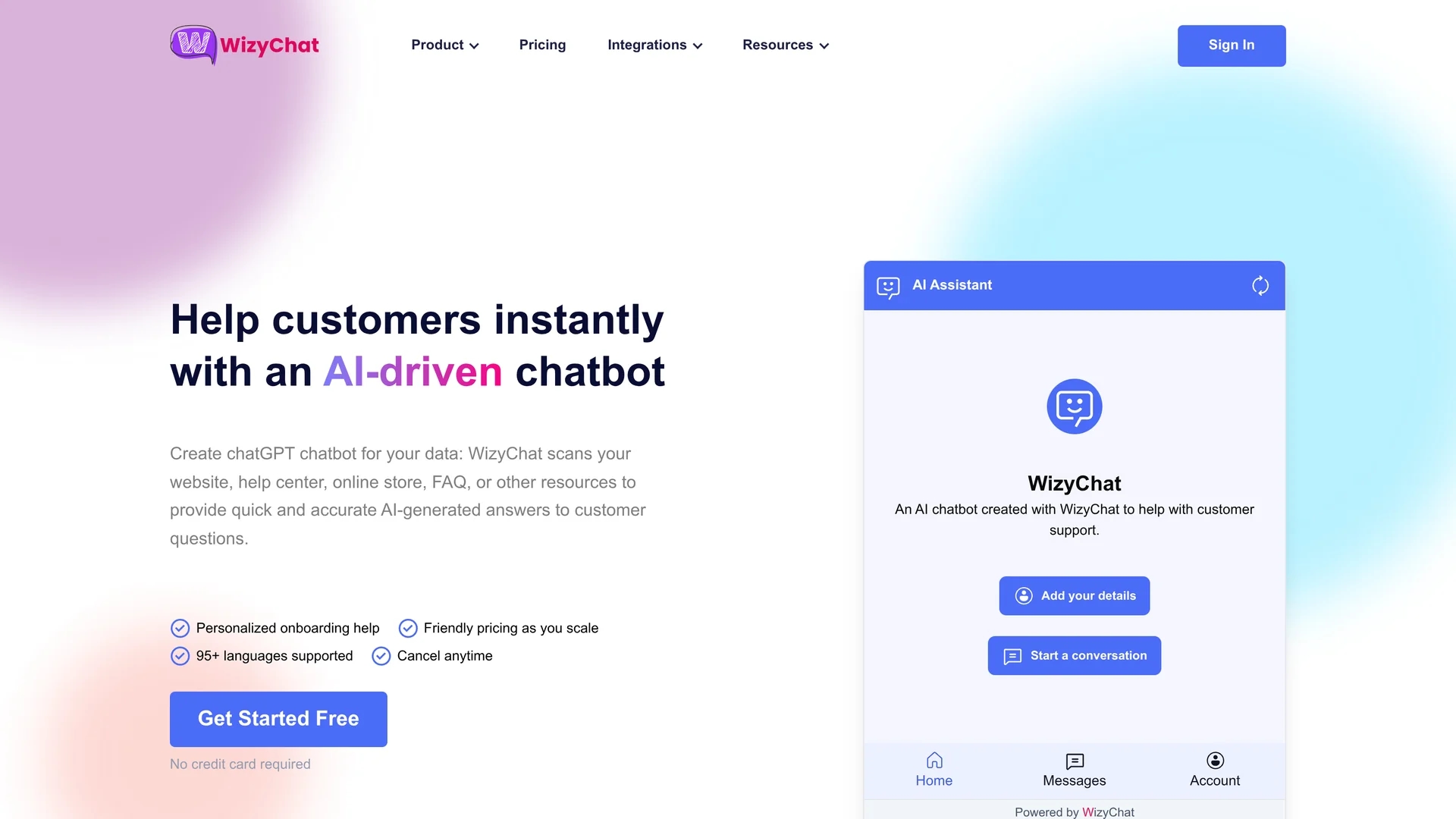 wizychat homepage