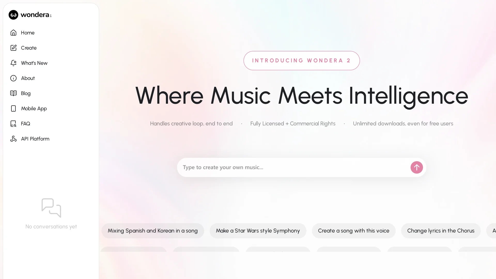 wondera-ai homepage