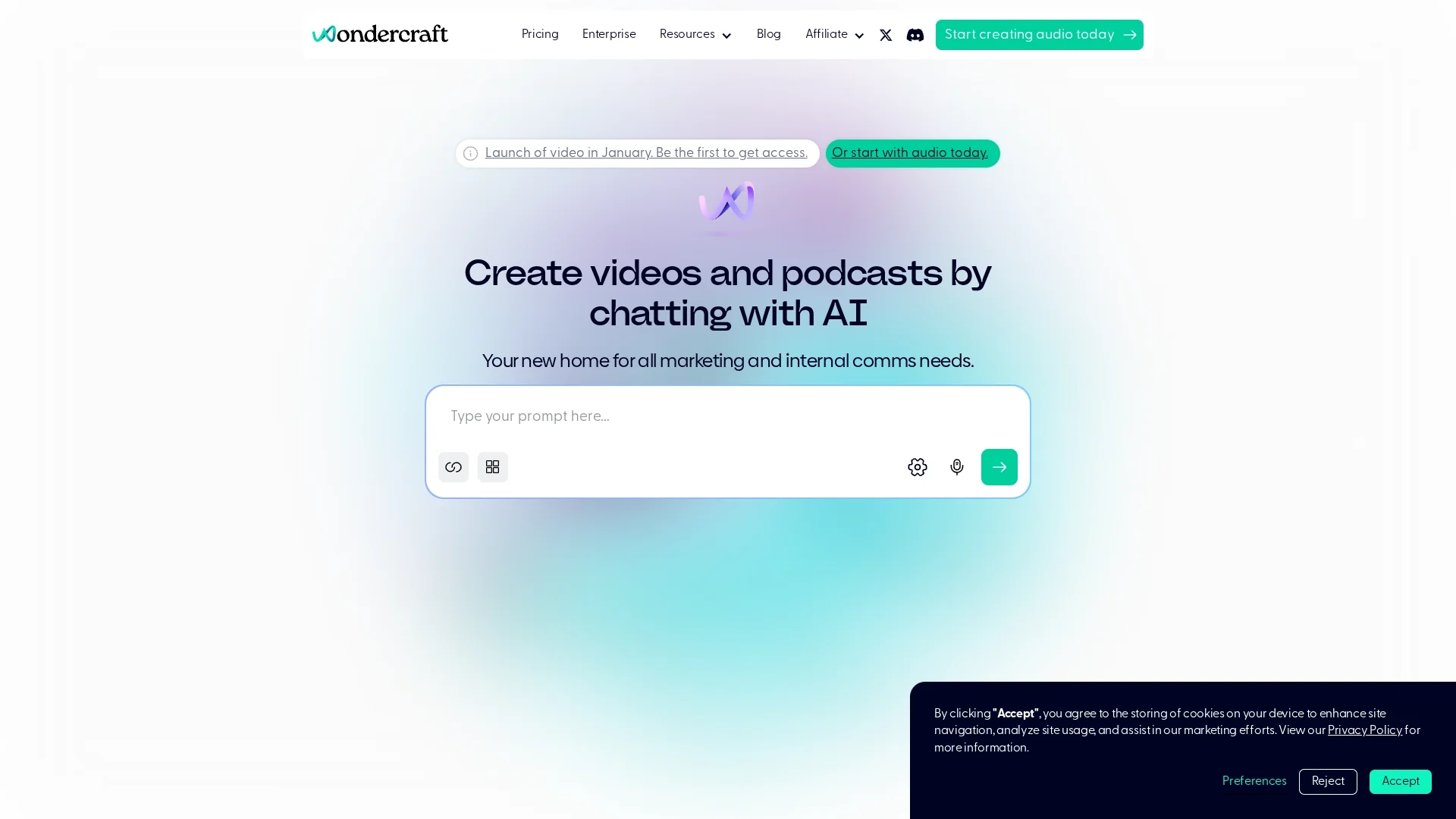 wondercraft-ai homepage