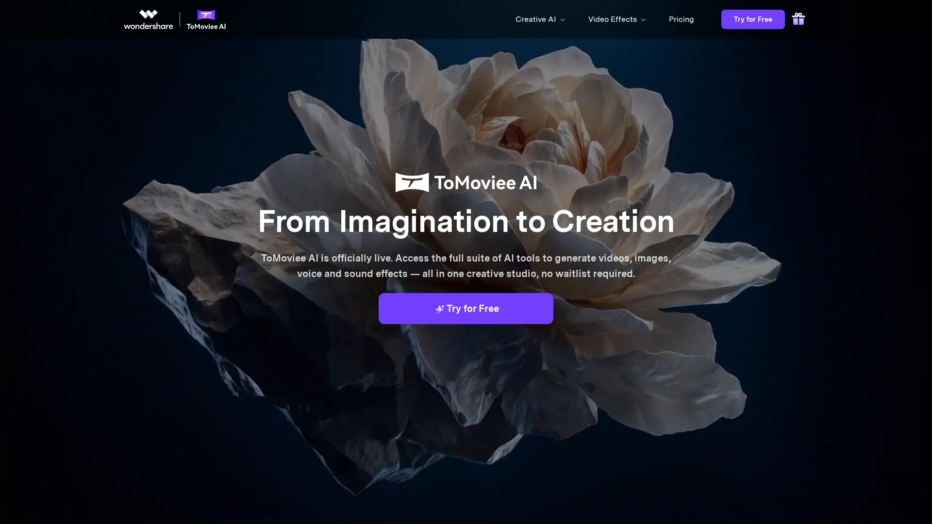 wondershare-tomoviee-ai homepage