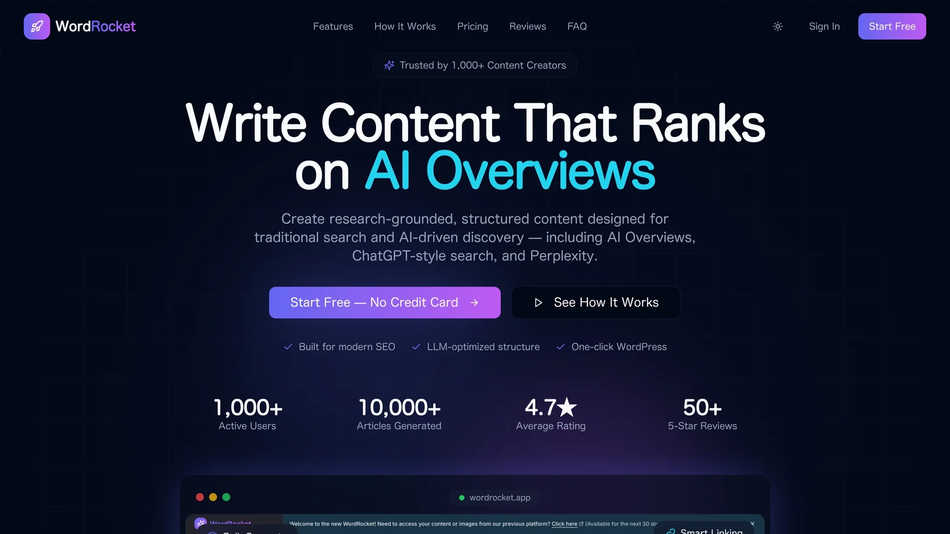 wordrocket-ai homepage