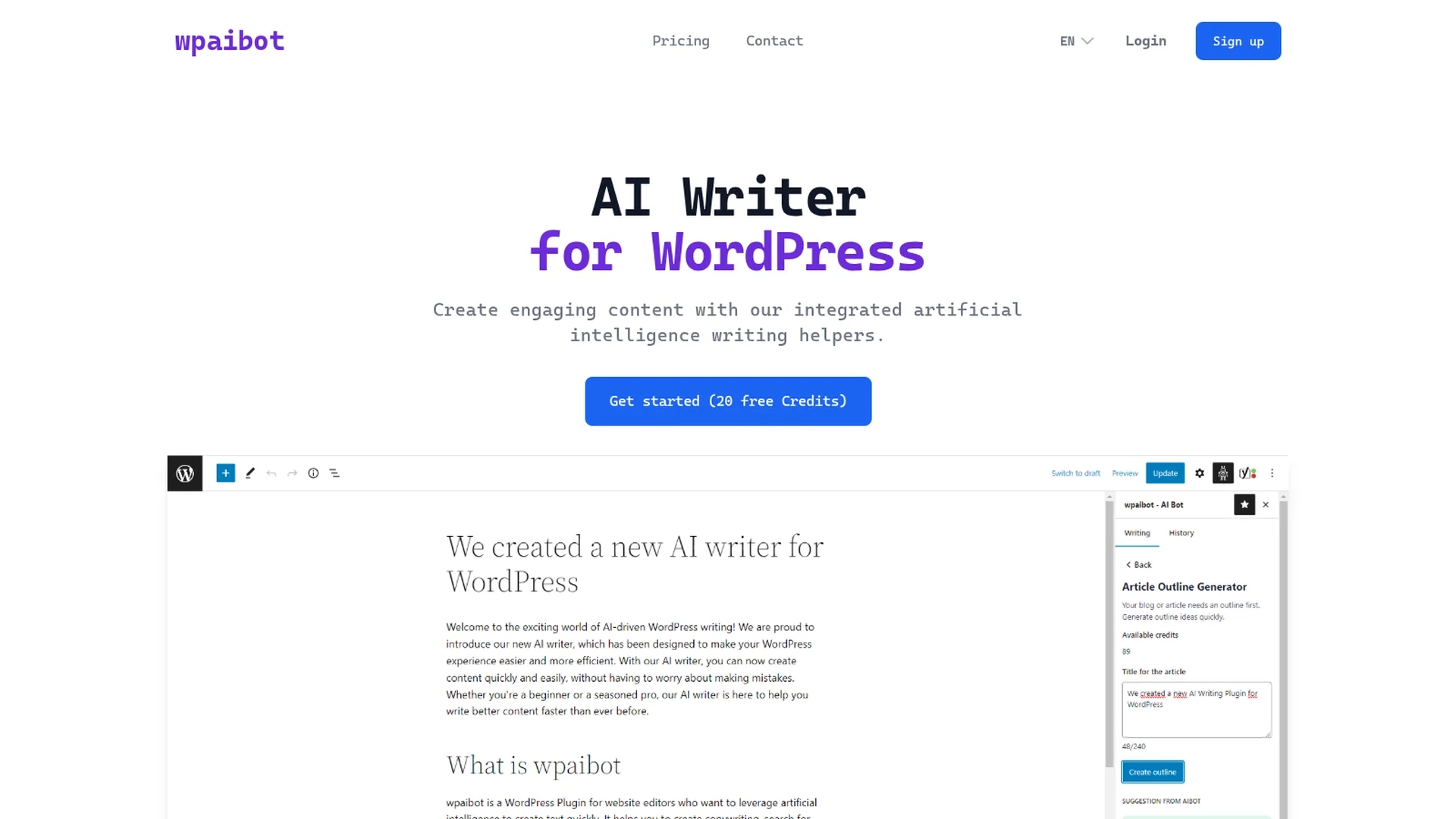wpaibot homepage