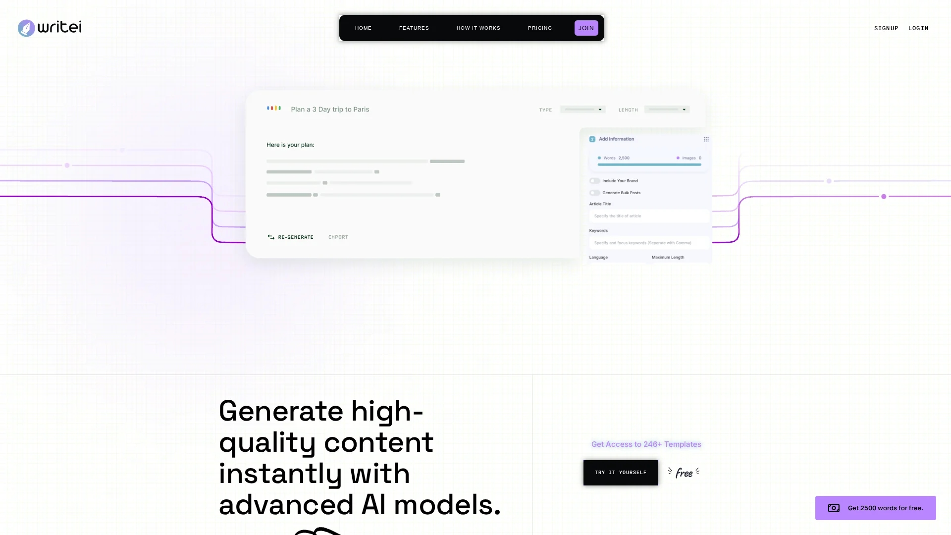writei homepage