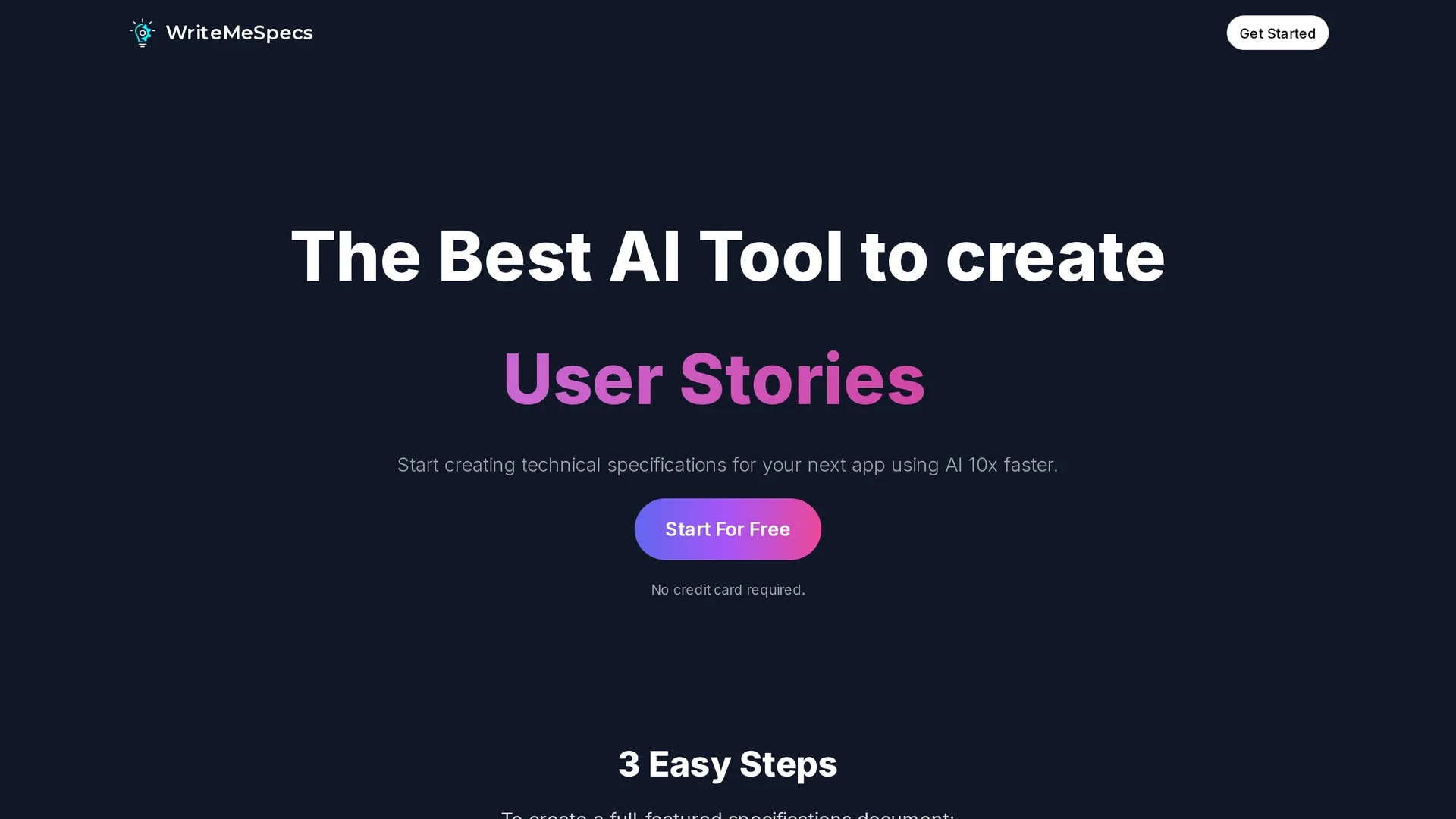 writemespecs-com homepage