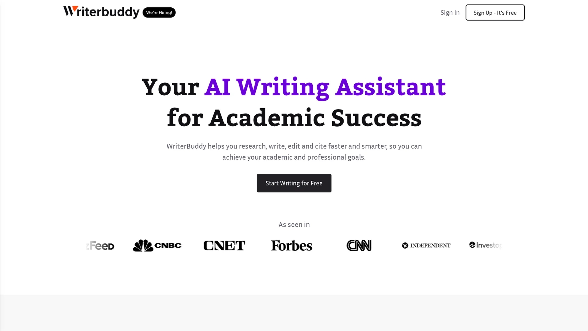 writerbuddy homepage