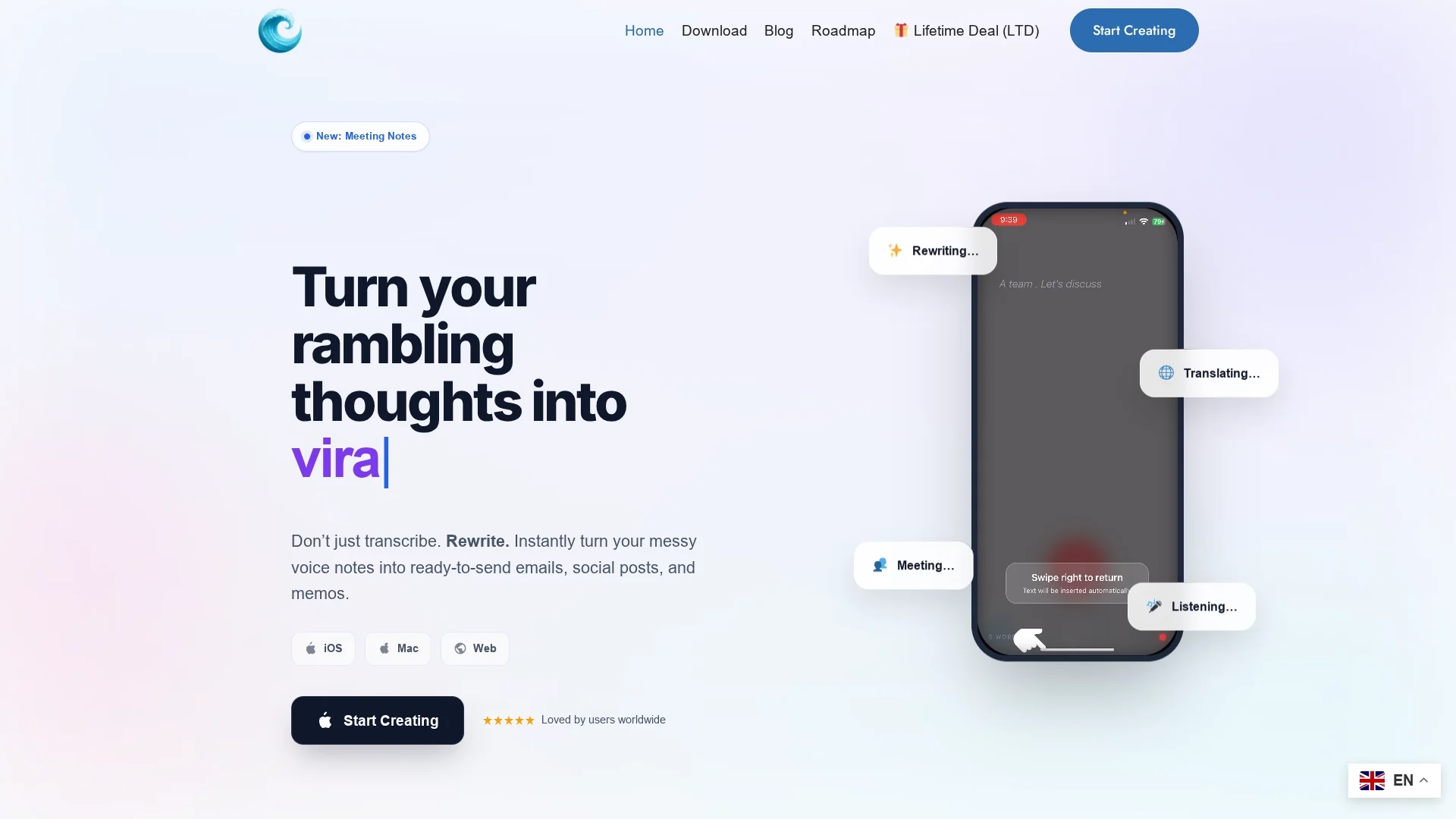 writevoice homepage