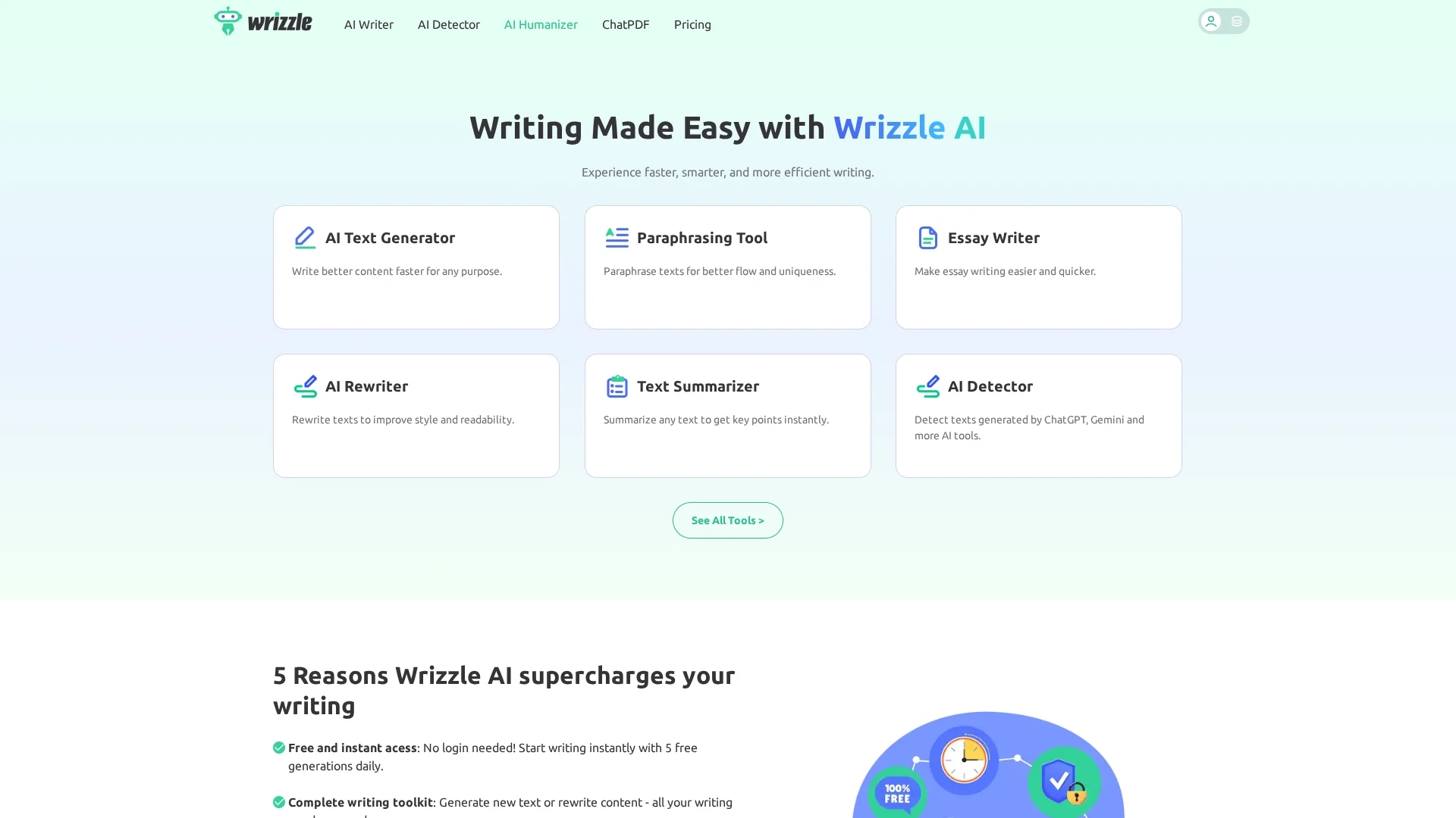 wrizzle-ai homepage
