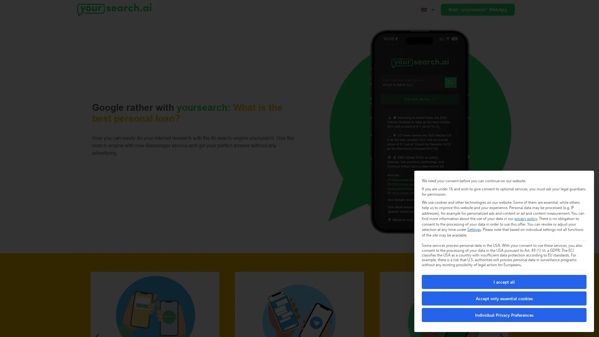 yoursearch-ai homepage