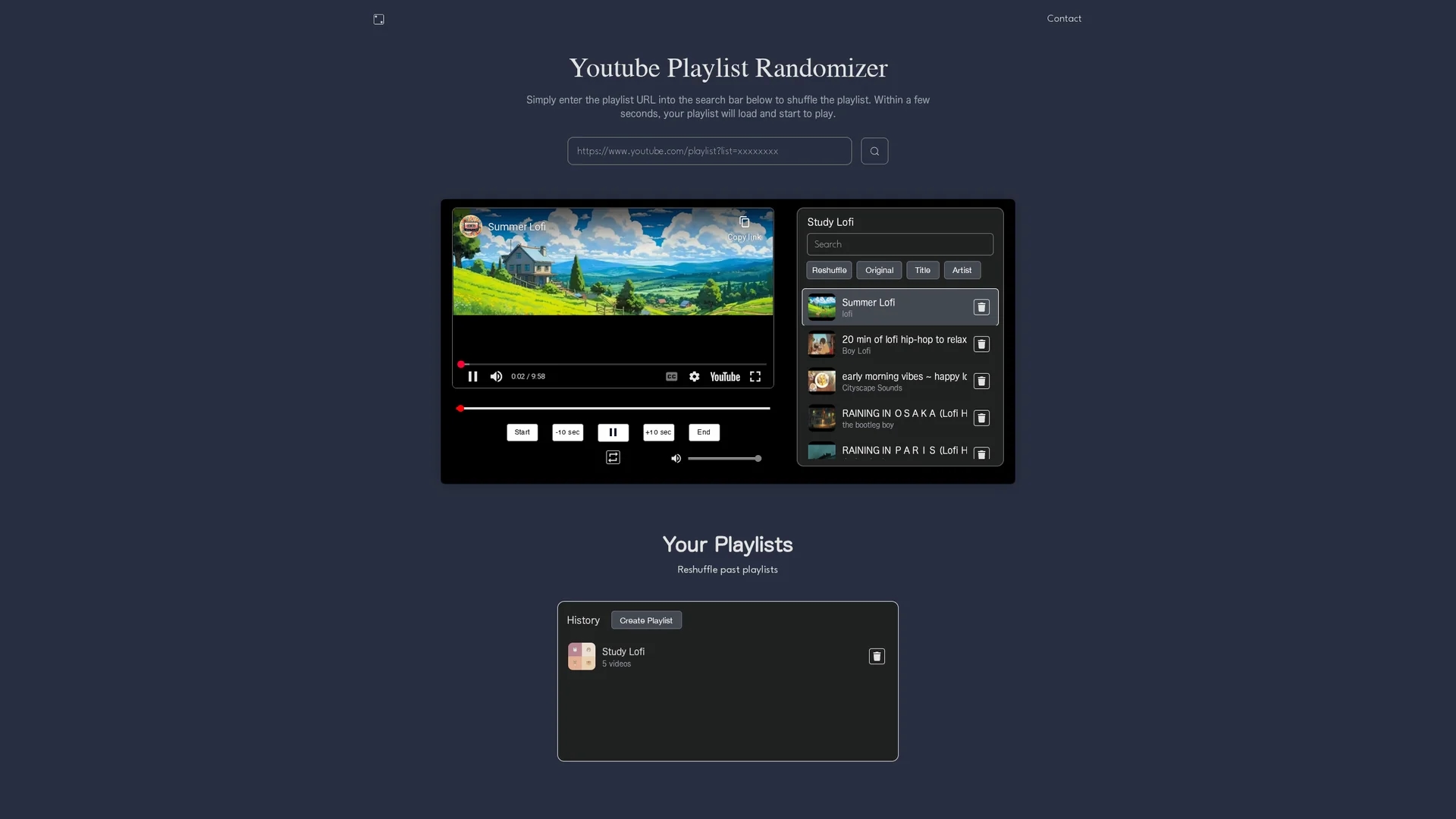 youtube-playlist-randomizer homepage